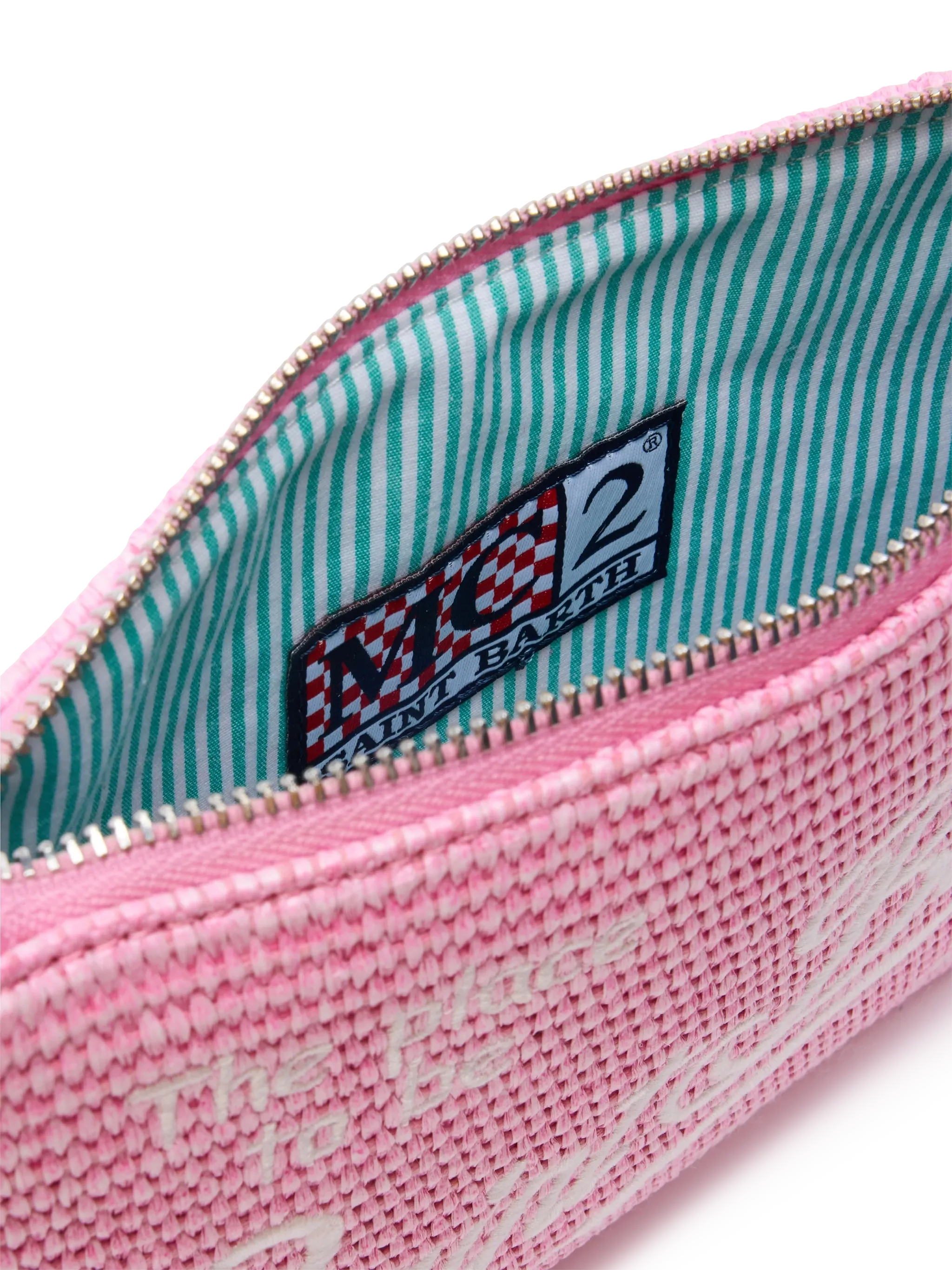 Pochette Parisienne effetto paglia con logo ricamato - Image 6