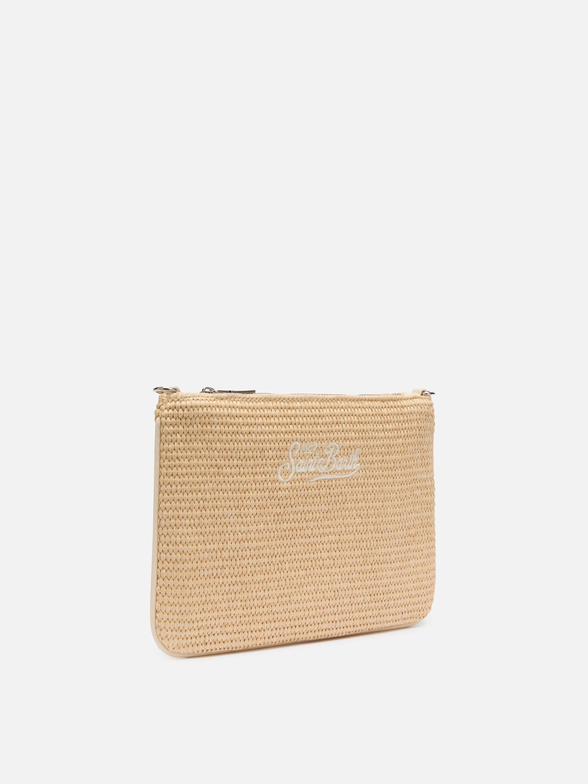 Pochette Parisienne effetto paglia con logo ricamato - Image 4