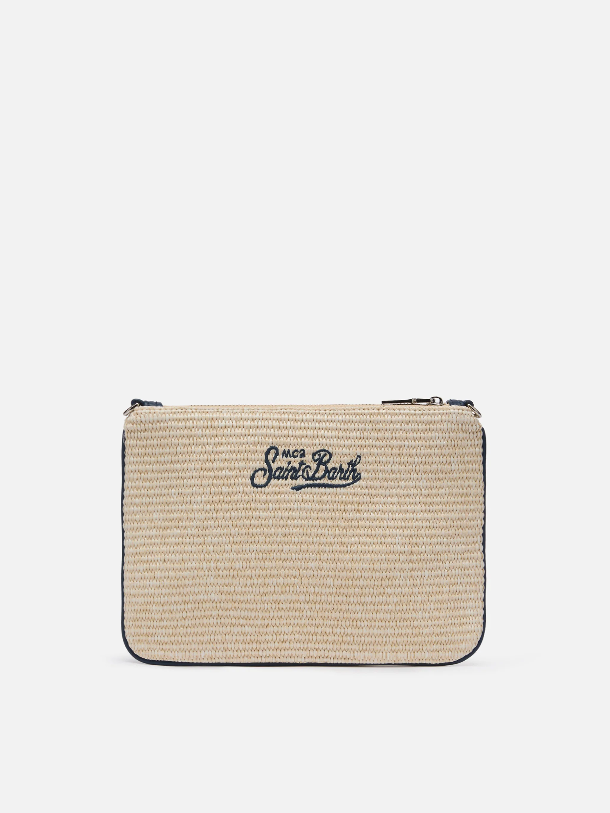 Pochette Parisienne effetto paglia con logo ricamato - Image 4