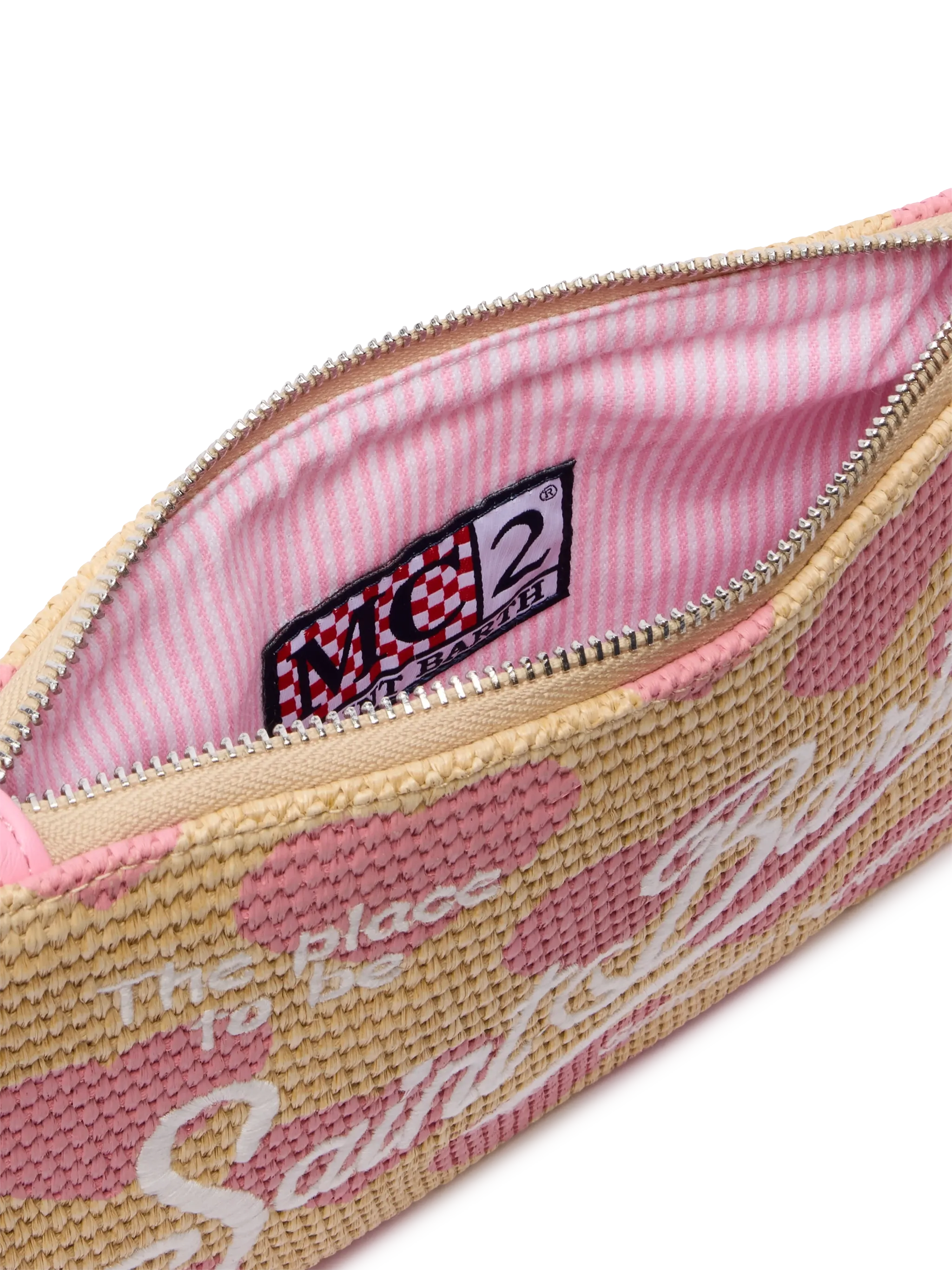 Pochette Parisienne effetto paglia con stampa cuori - Image 6