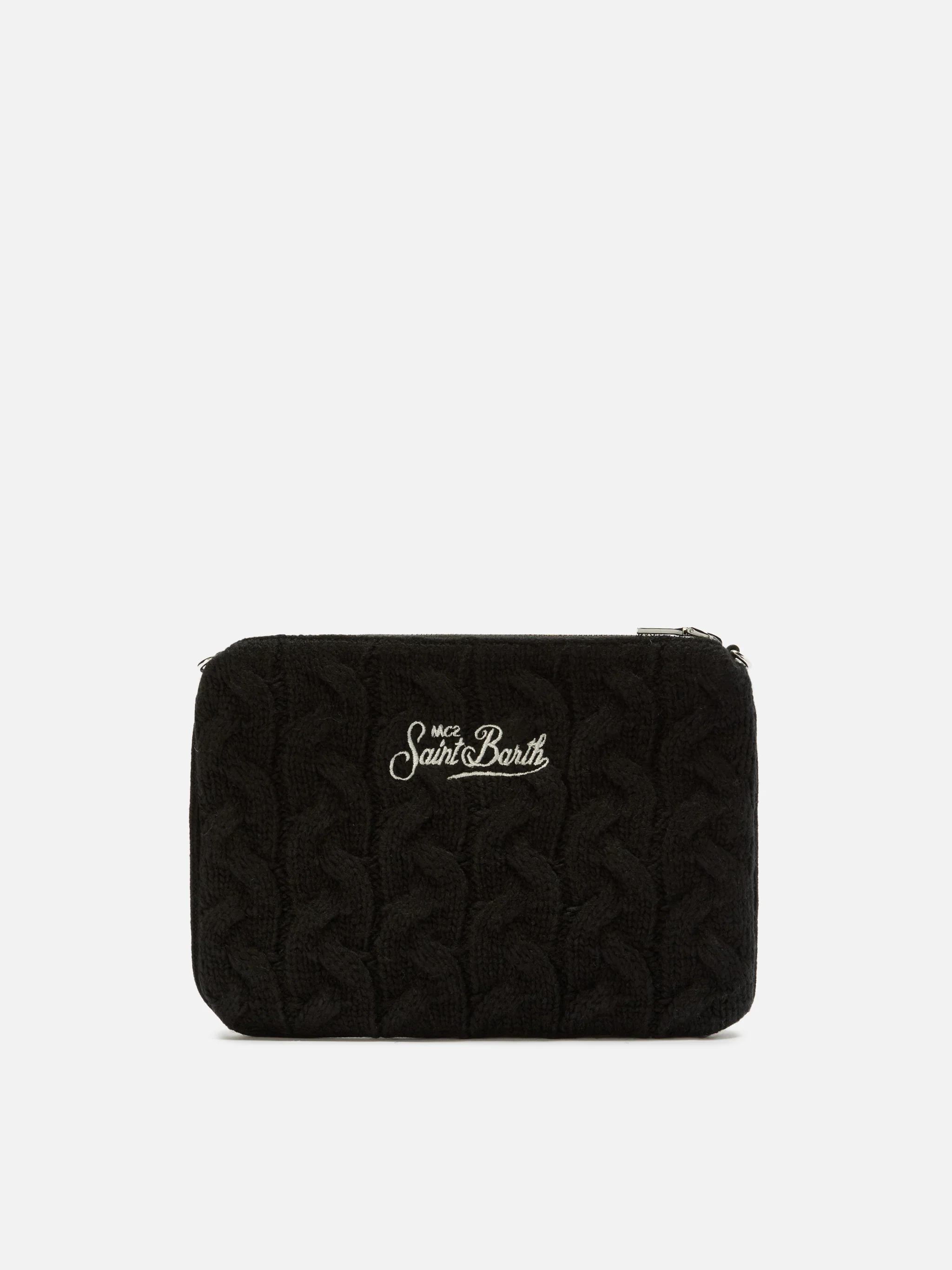 Borsa crossbody Parisienne Wool Braid in misto lana a trecce nera - Image 5