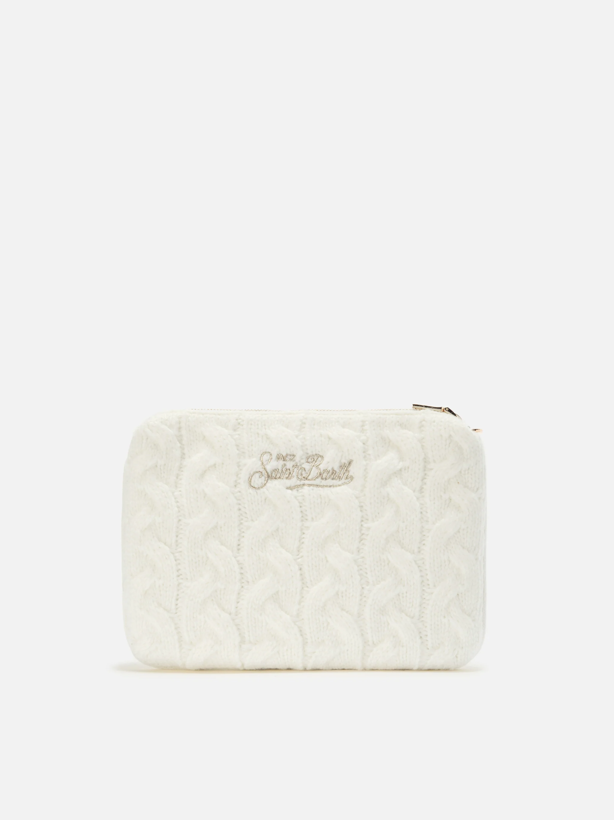 Borsa crossbody Parisienne Wool Braid in misto lana a trecce bianca - Image 5