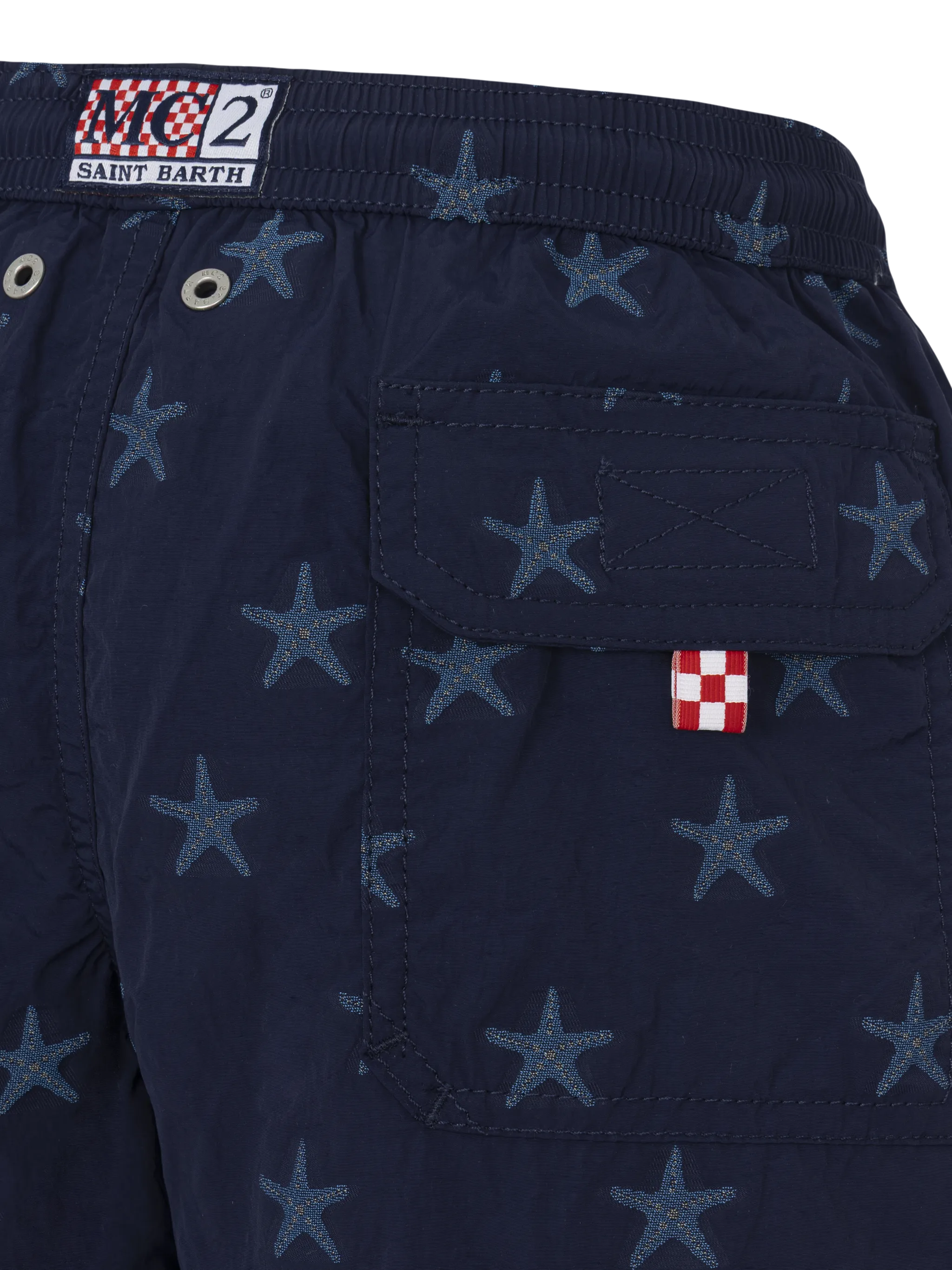 Costume mare Patmos Jr media lunghezza con jacquard stelle marine - Image 3