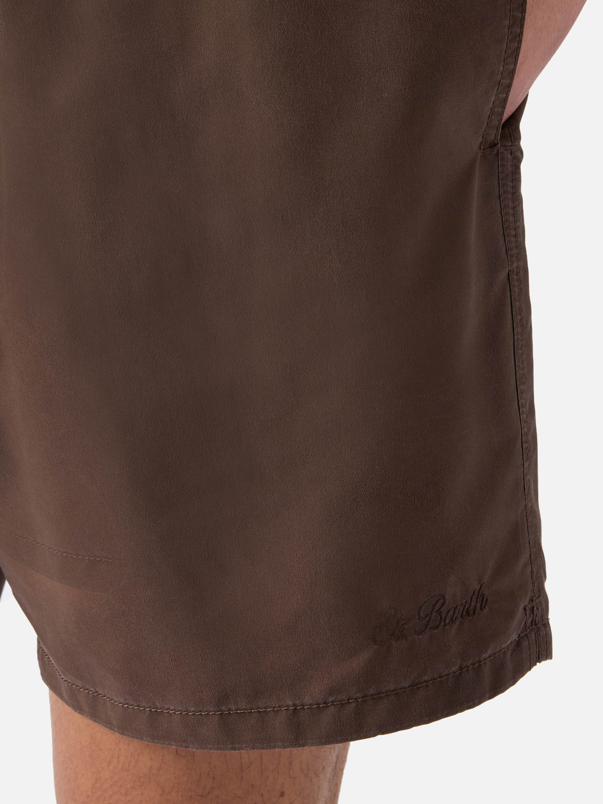 Costume mare Patmos marrone con effetto used e ricamo logo - Image 4