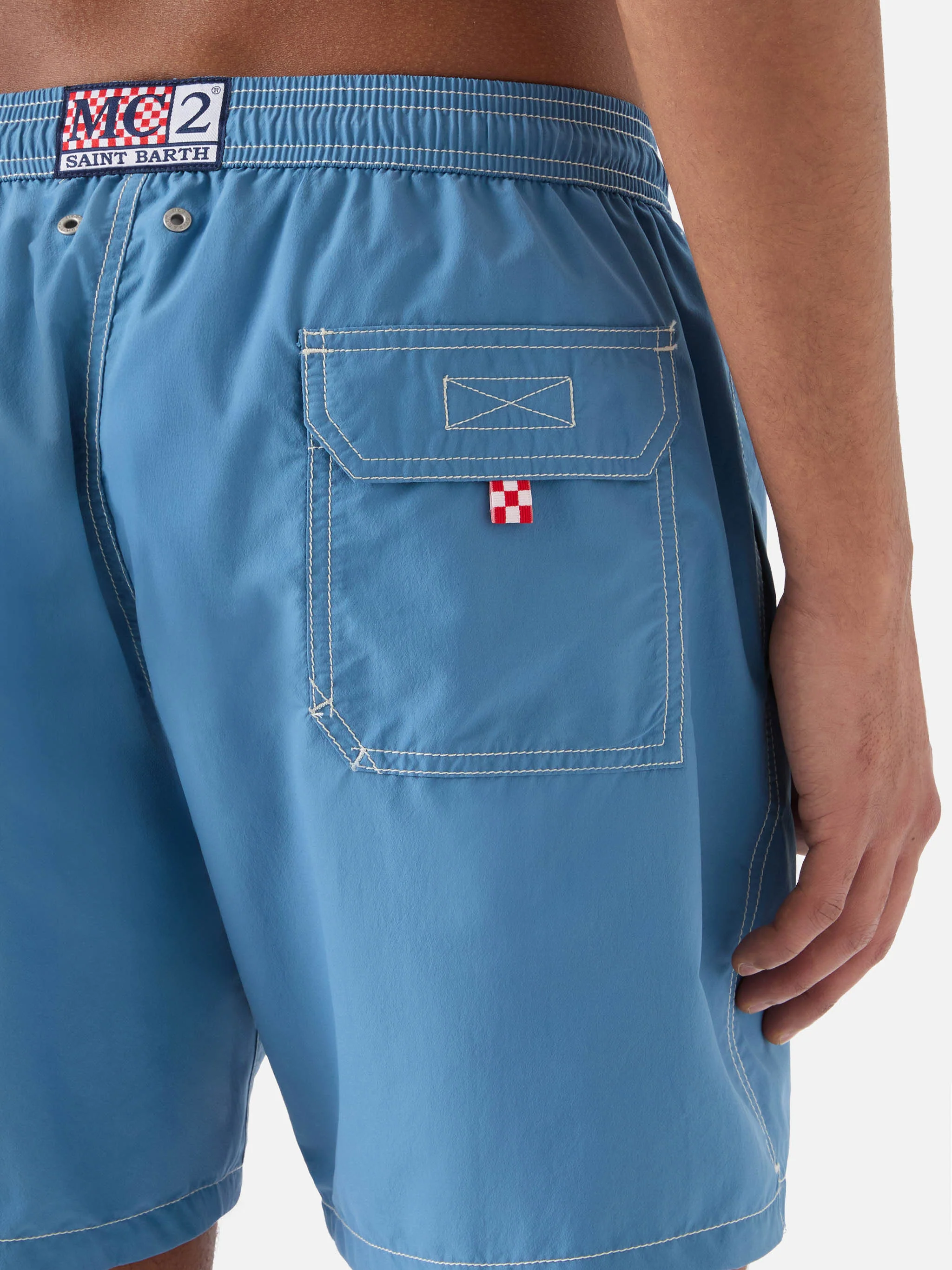 Costume mare classico Patmos in azzurro polvere - Image 6