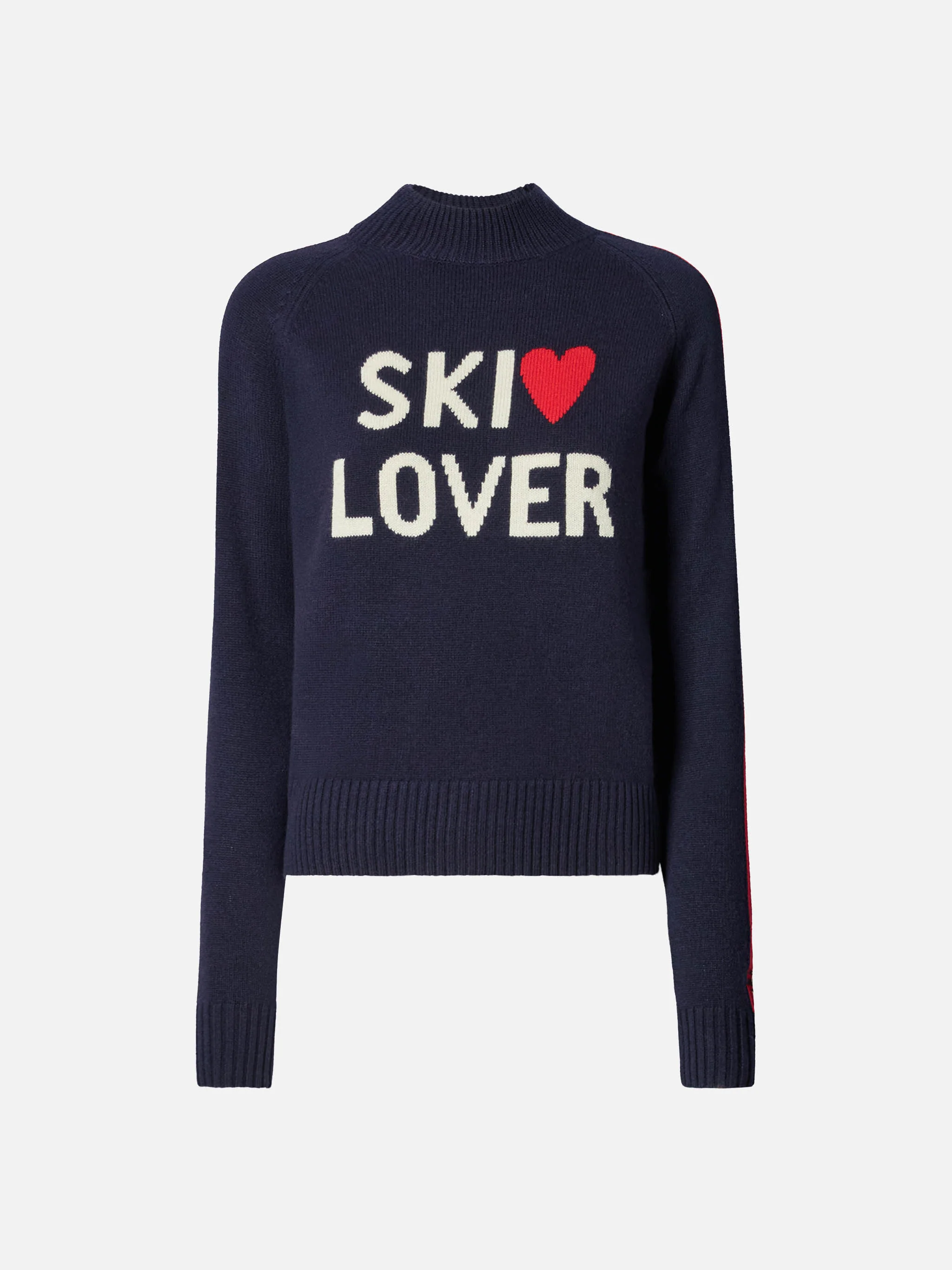 Lupetto Peak in misto cashmere blu con jacquard Ski Lover - Image 5