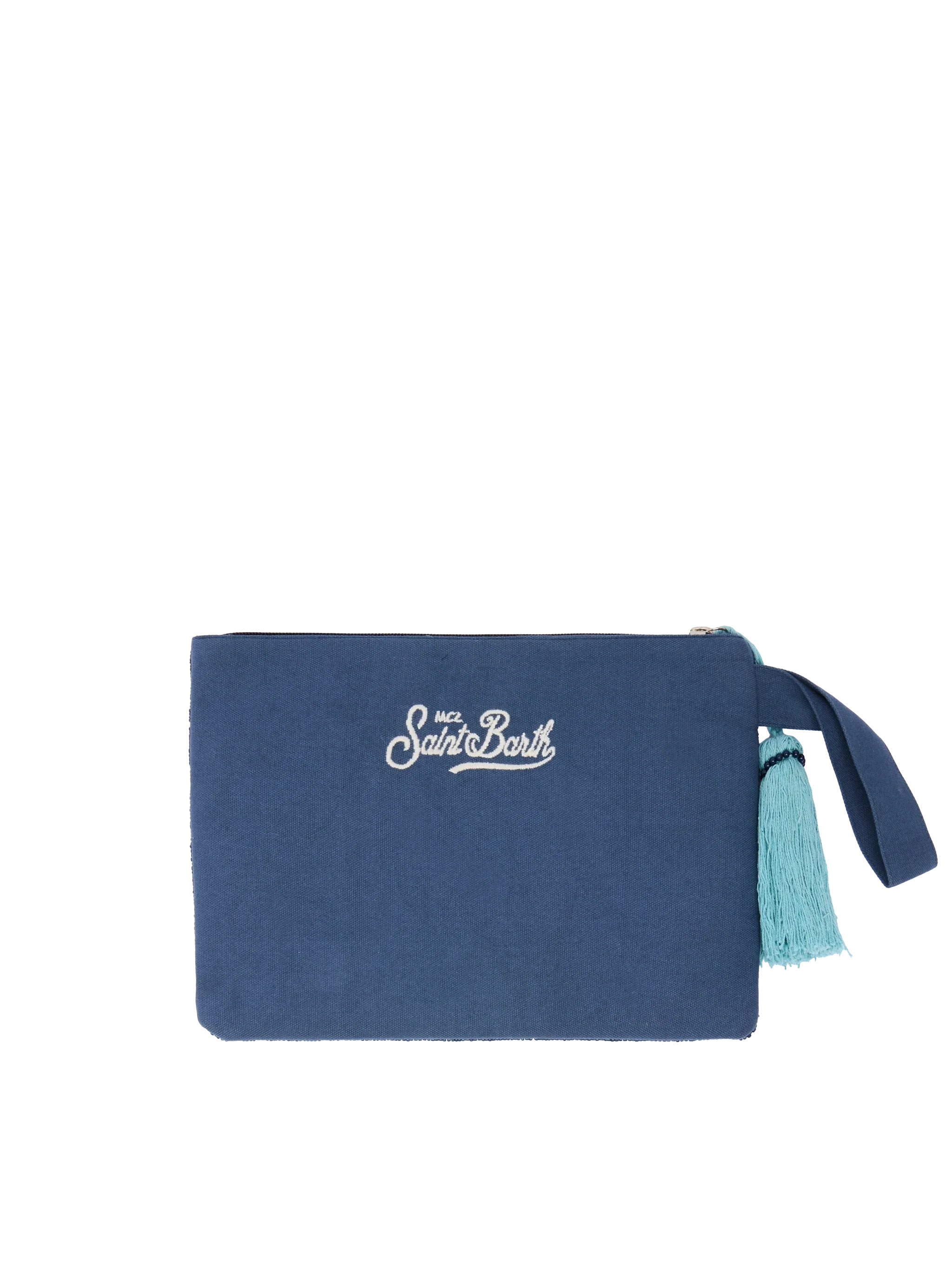 Pearl Pouch con design cartolina Mykonos  in perline - Image 3