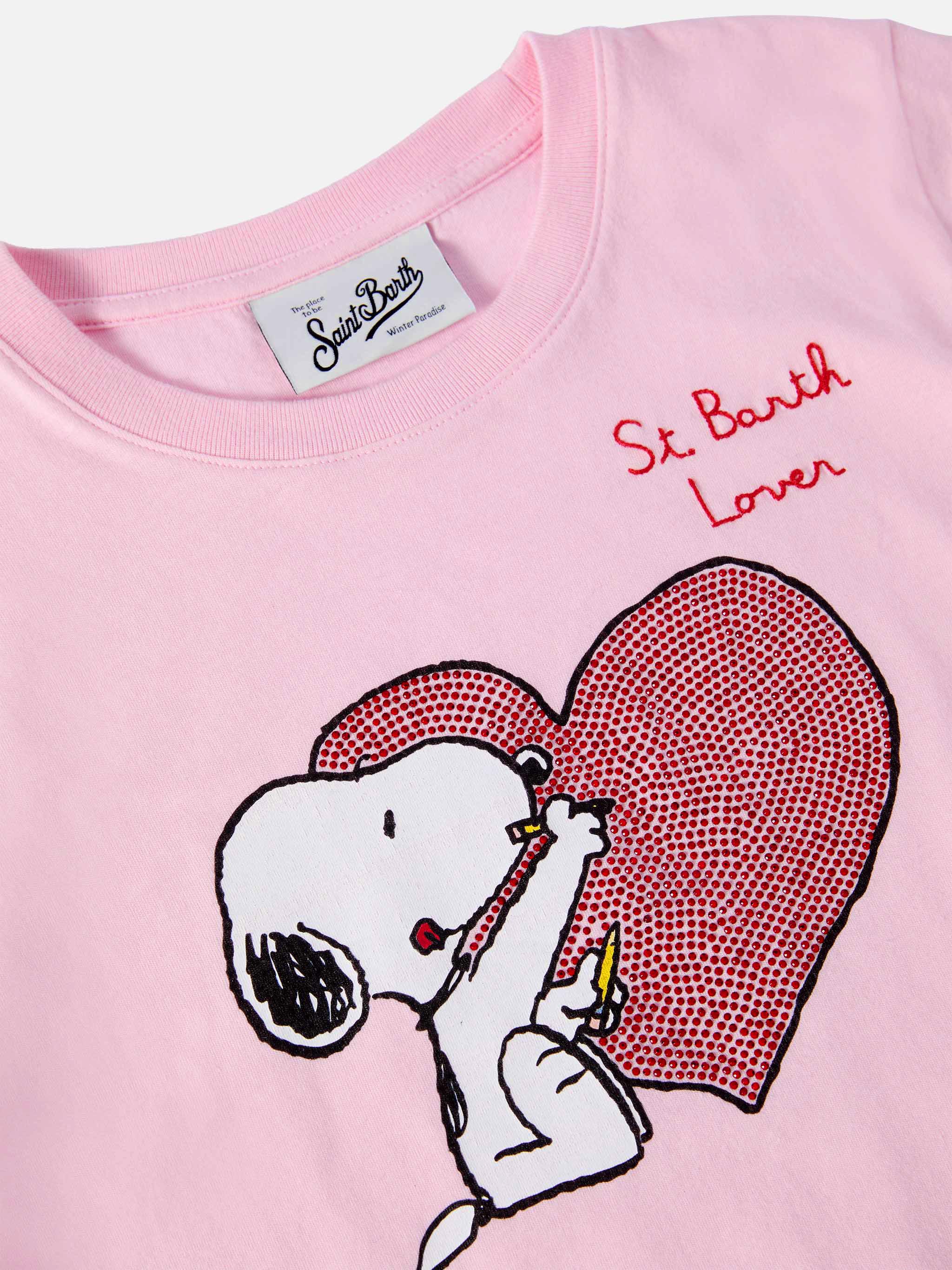 T-shirt Penny rosa  stampa Snoopy con strass | Special Edition - Image 2