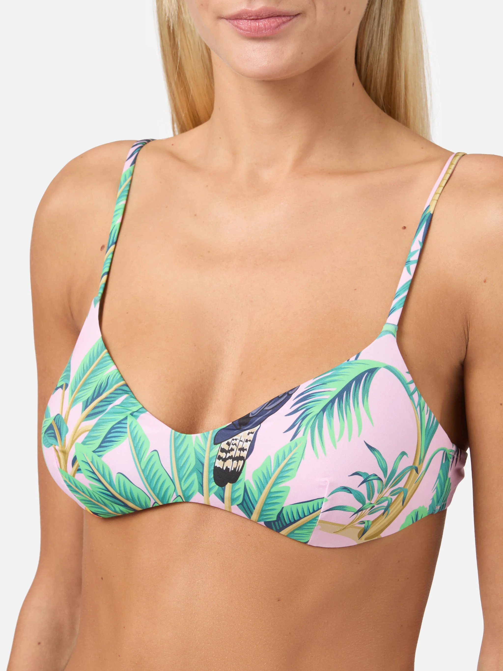 Bralette rosa con stampa tropicale - Image 2