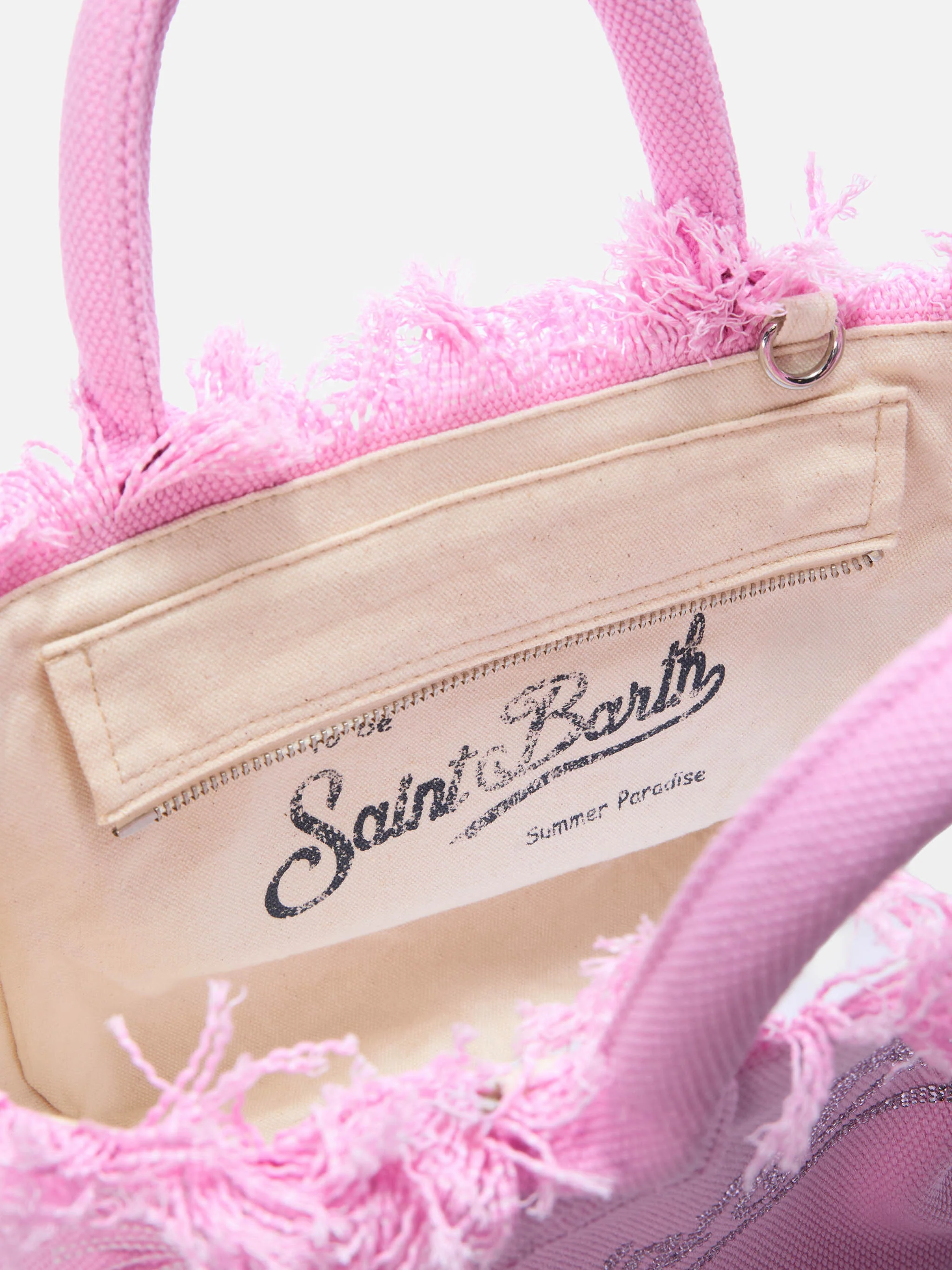 Borsa Colette in canvas rosa con logo in strass - Image 4