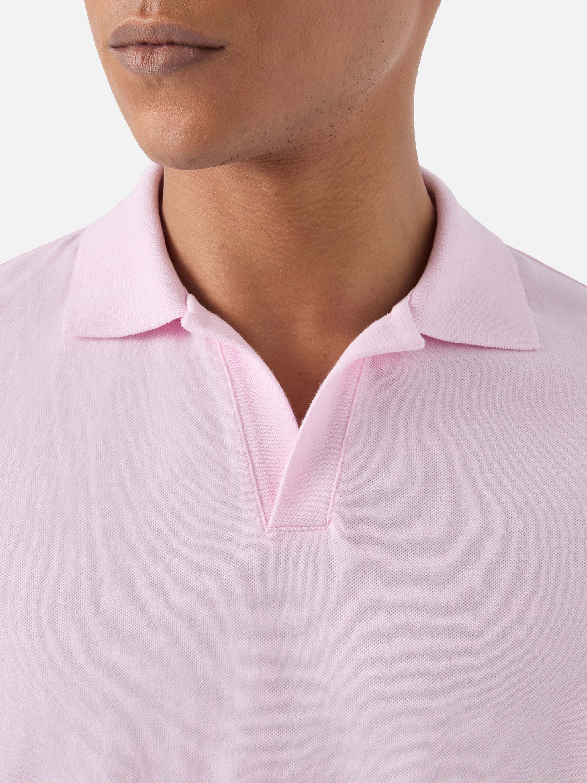 Polo Charles in piquet di cotone rosa - Image 2