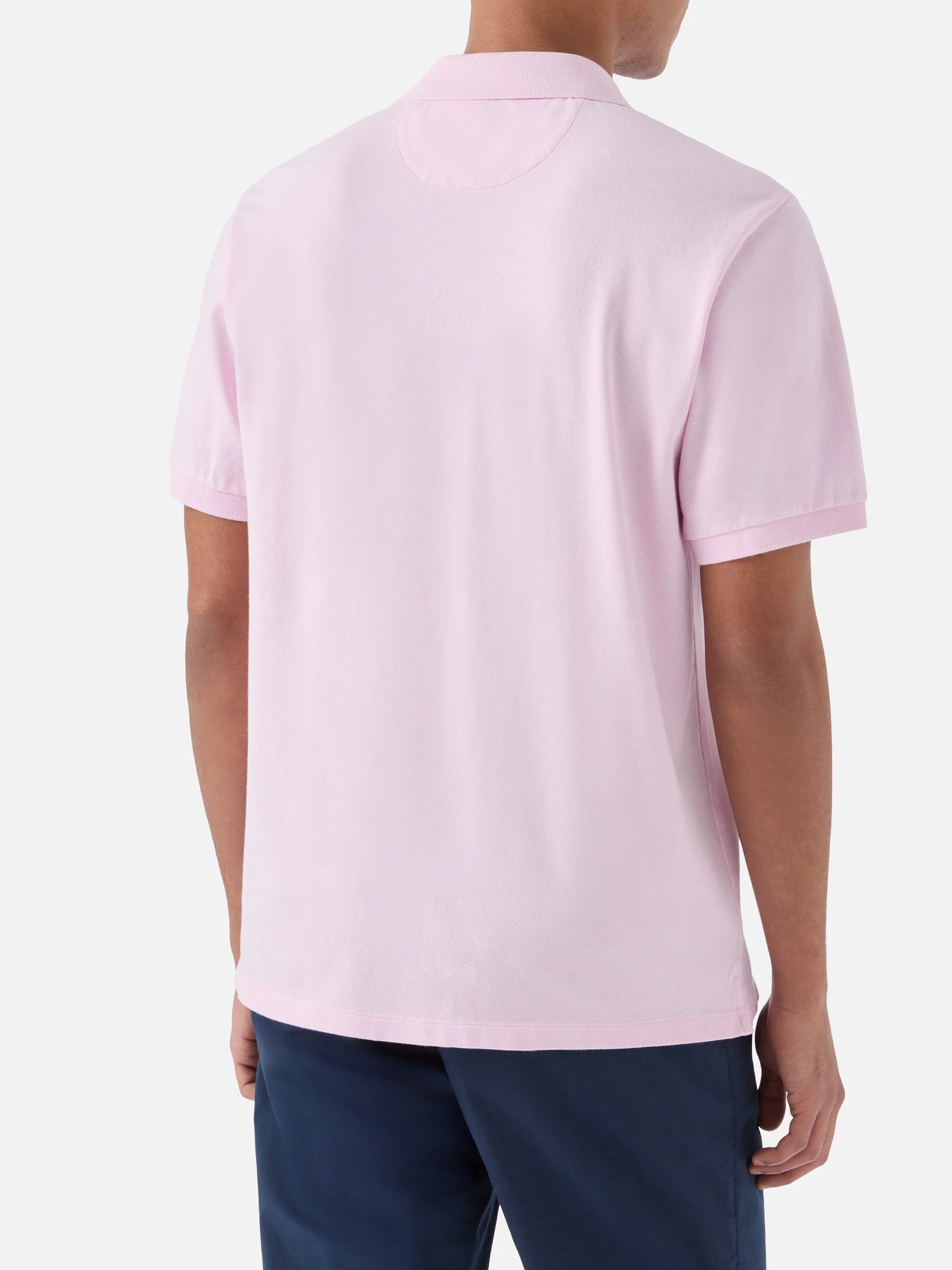Polo Charles in piquet di cotone rosa - Image 3