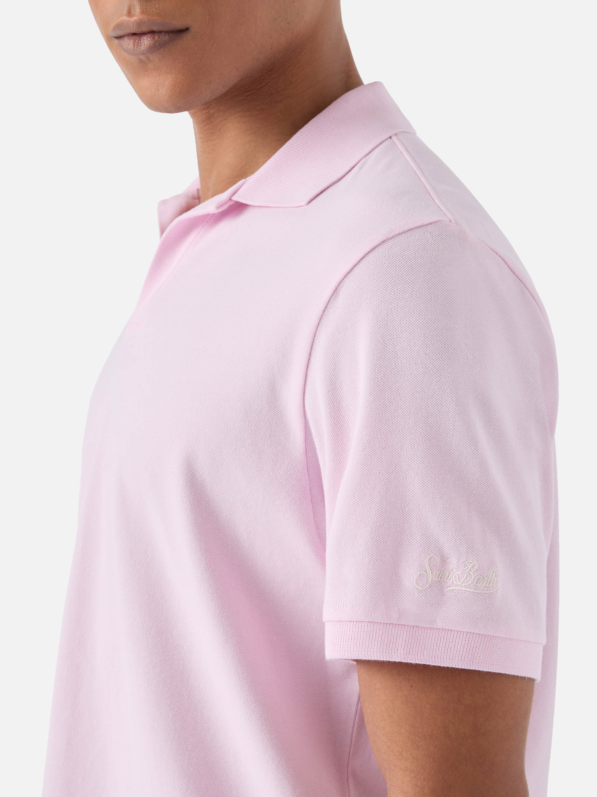 Polo Charles in piquet di cotone rosa - Image 4