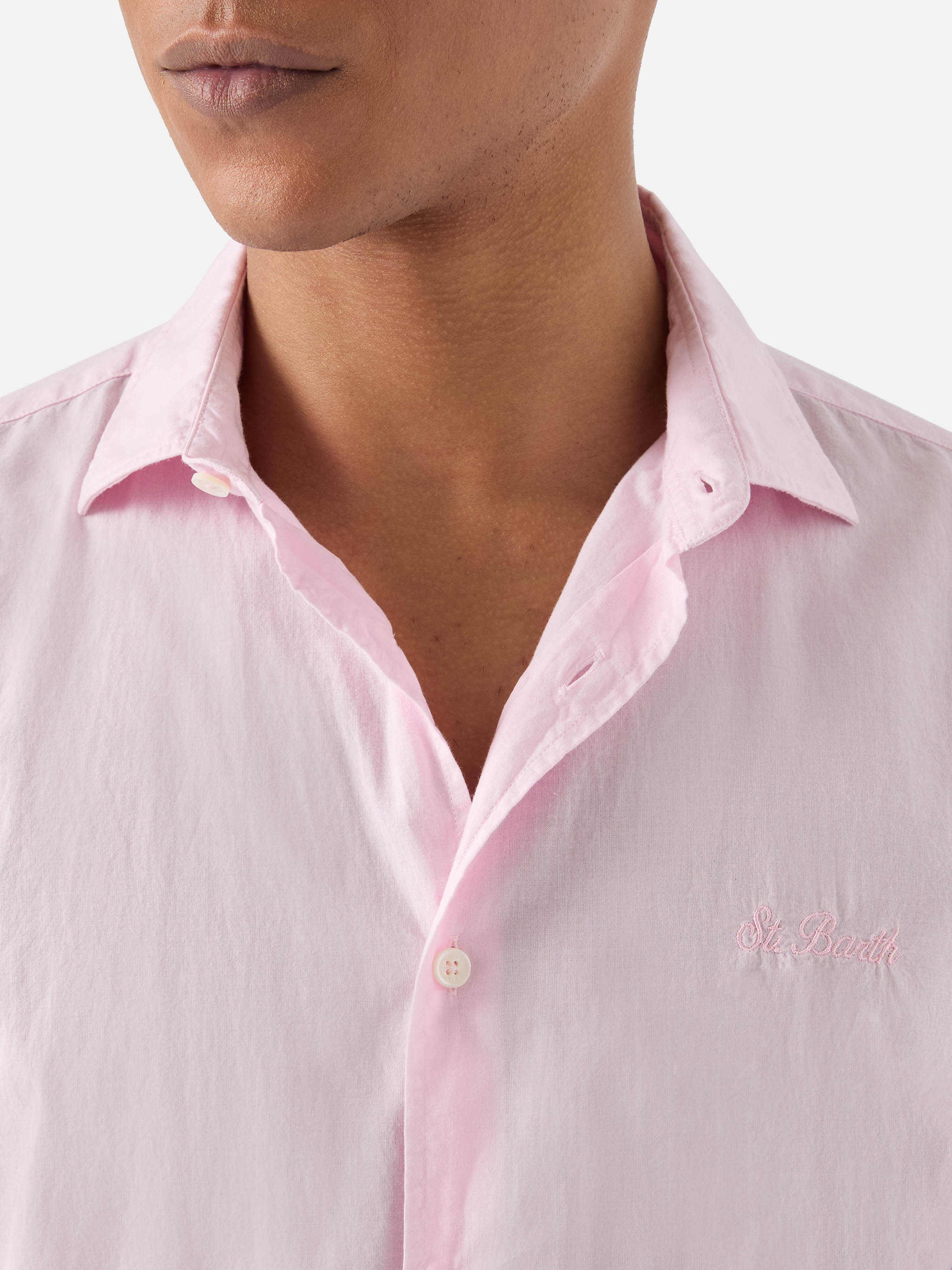 Camicia Chemise Ice in pure voile di cotone rosa - Image 2