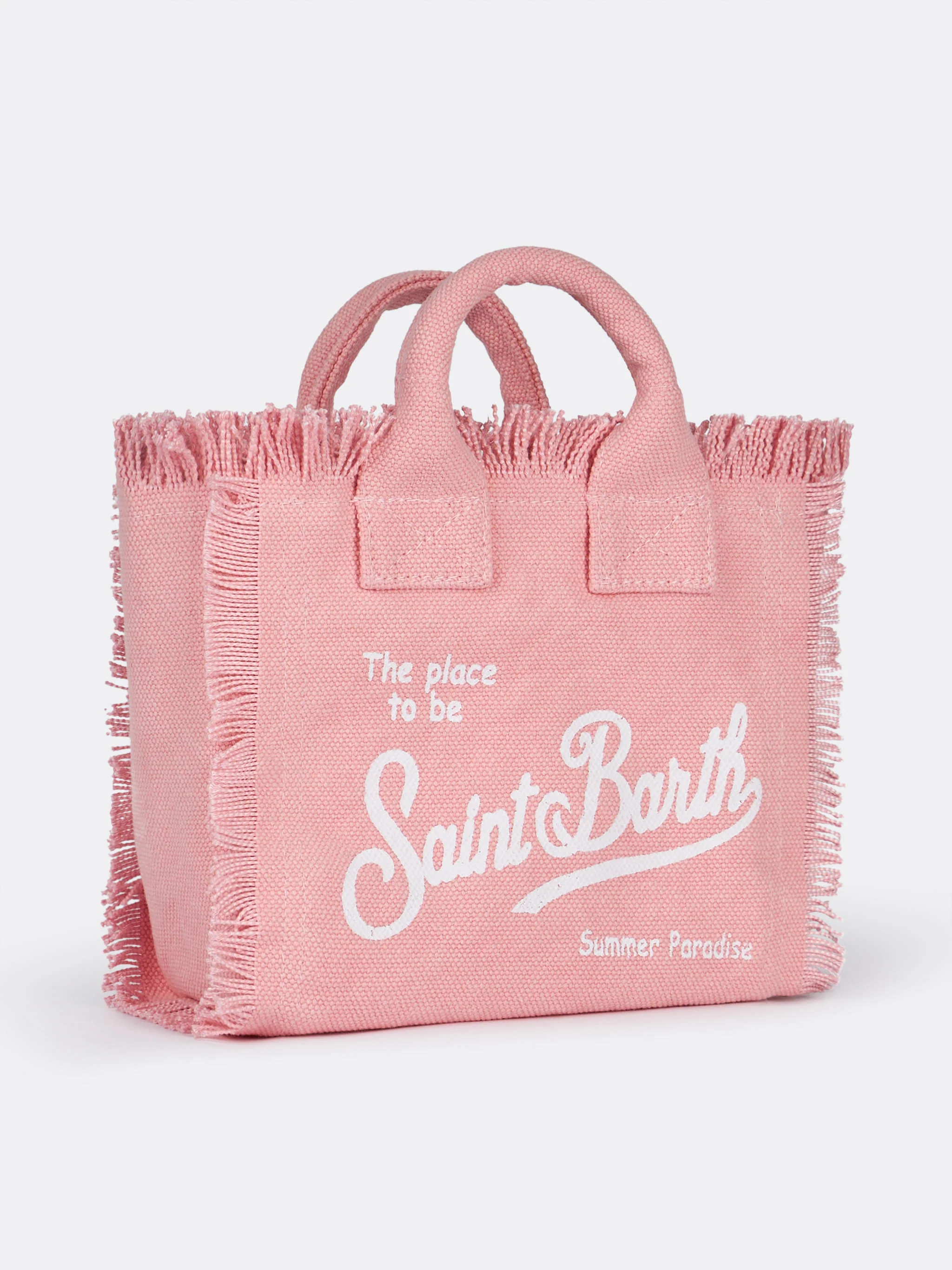 Borsa Mini Vanity in canvas di cotone rosa - Image 5