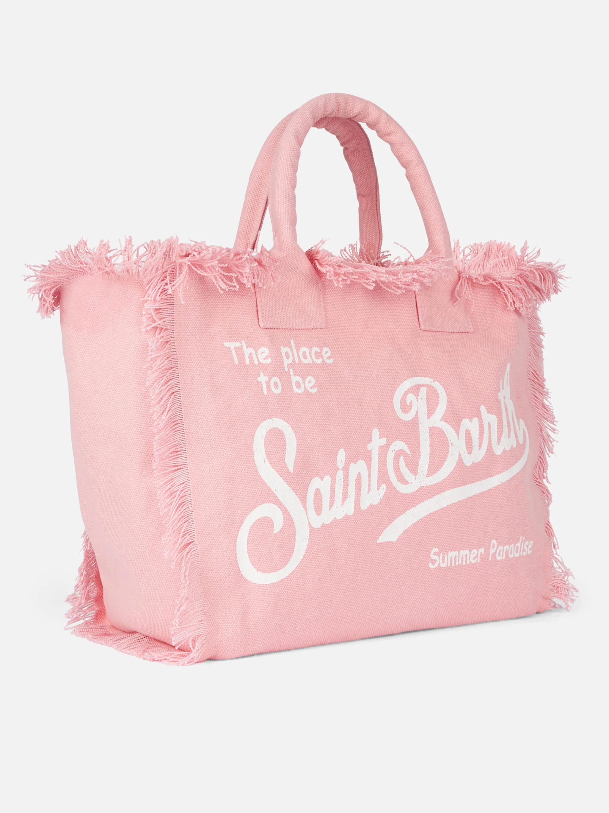 Borsa a spalla Vanity in canvas di cotone rosa - Image 3