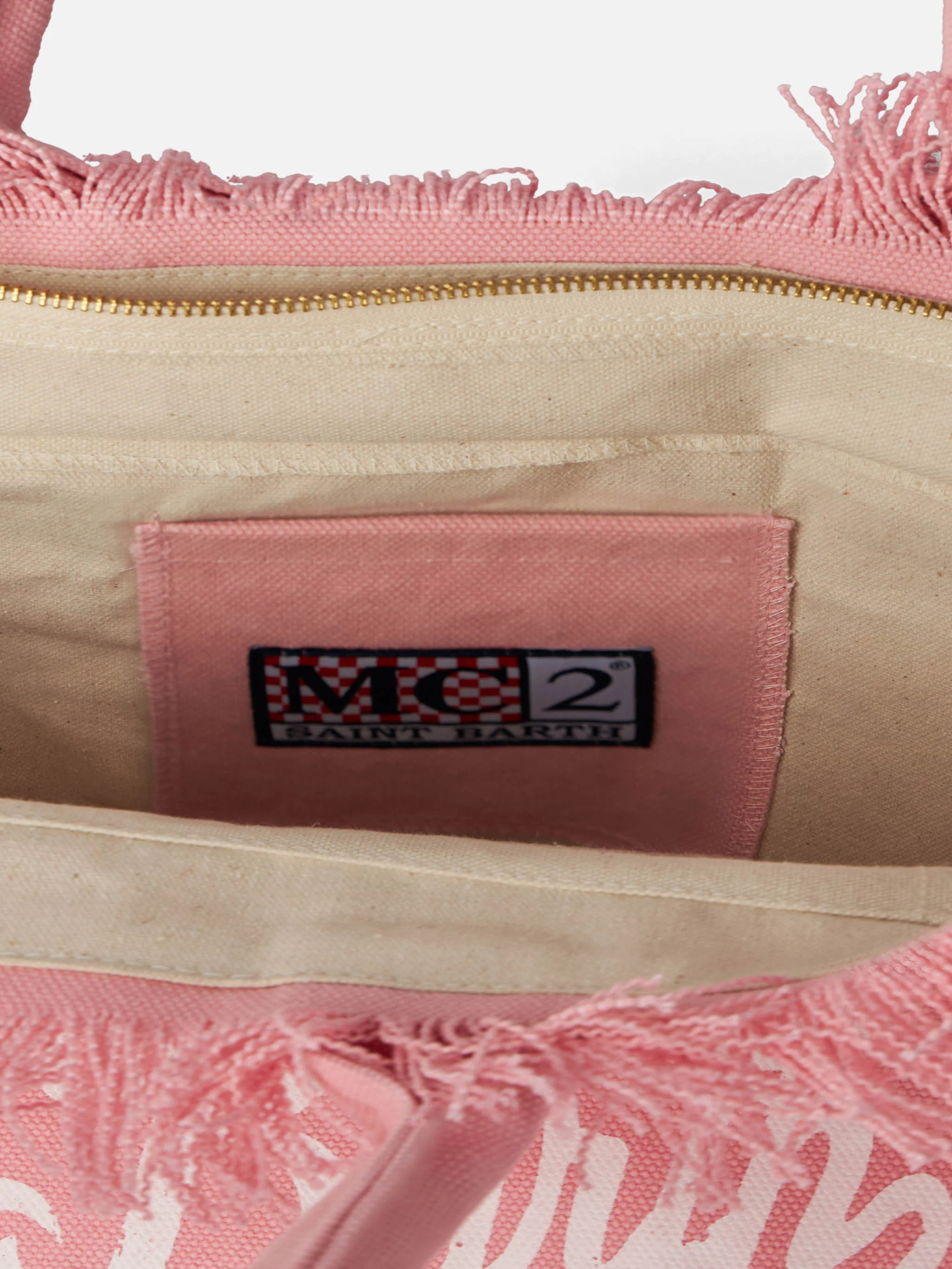 Borsa a spalla Vanity in canvas di cotone rosa - Image 5