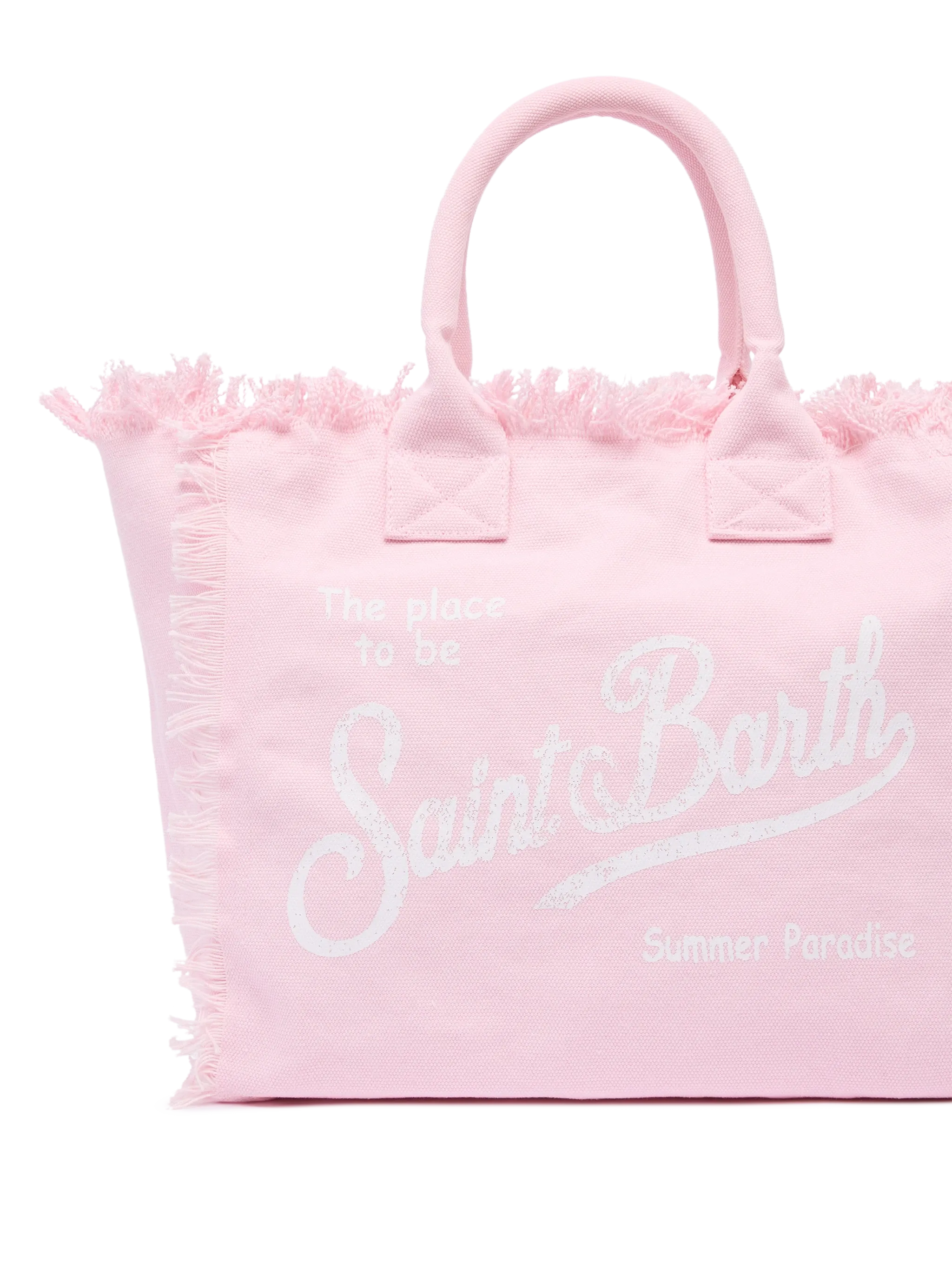 Borsa a spalla Vanity in canvas di cotone rosa - Image 3