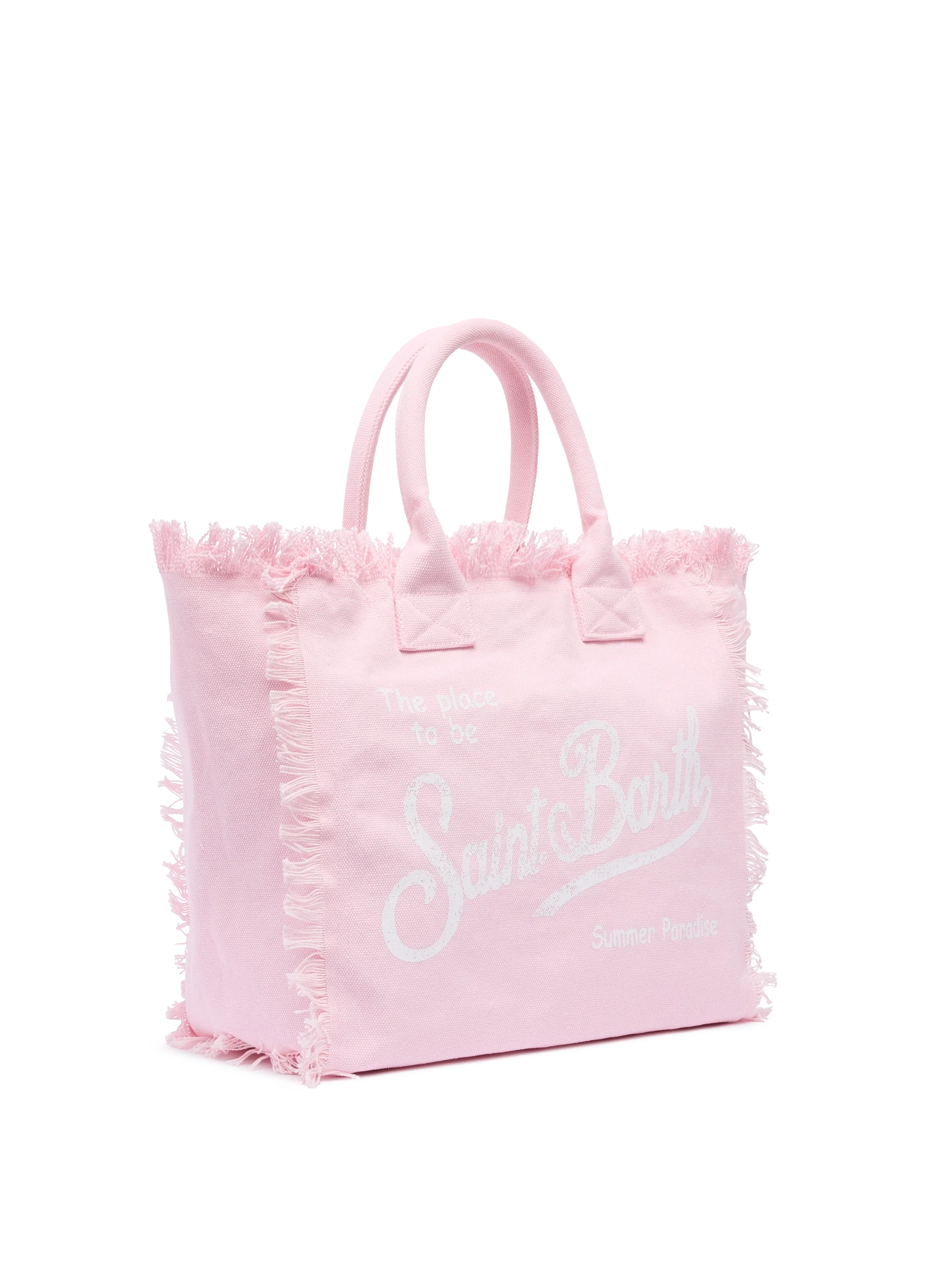 Borsa a spalla Vanity in canvas di cotone rosa - Image 4