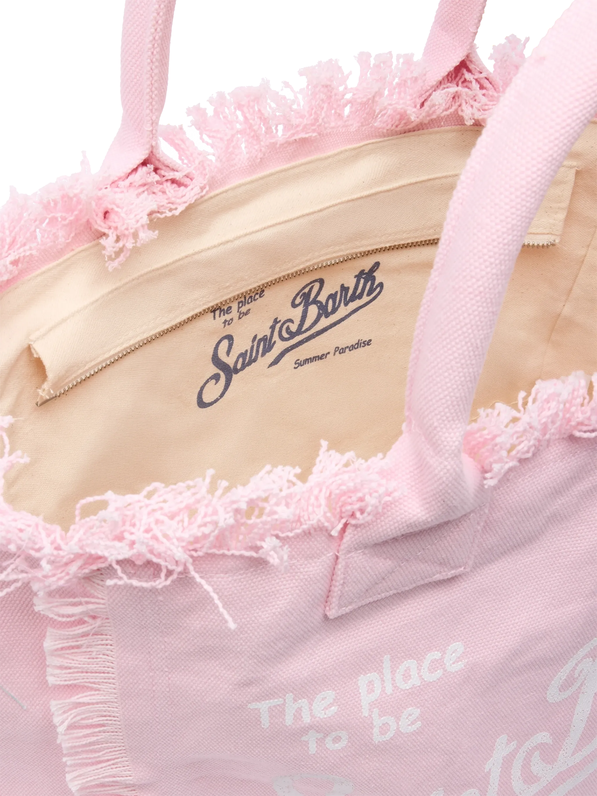 Borsa a spalla Vanity in canvas di cotone rosa - Image 5