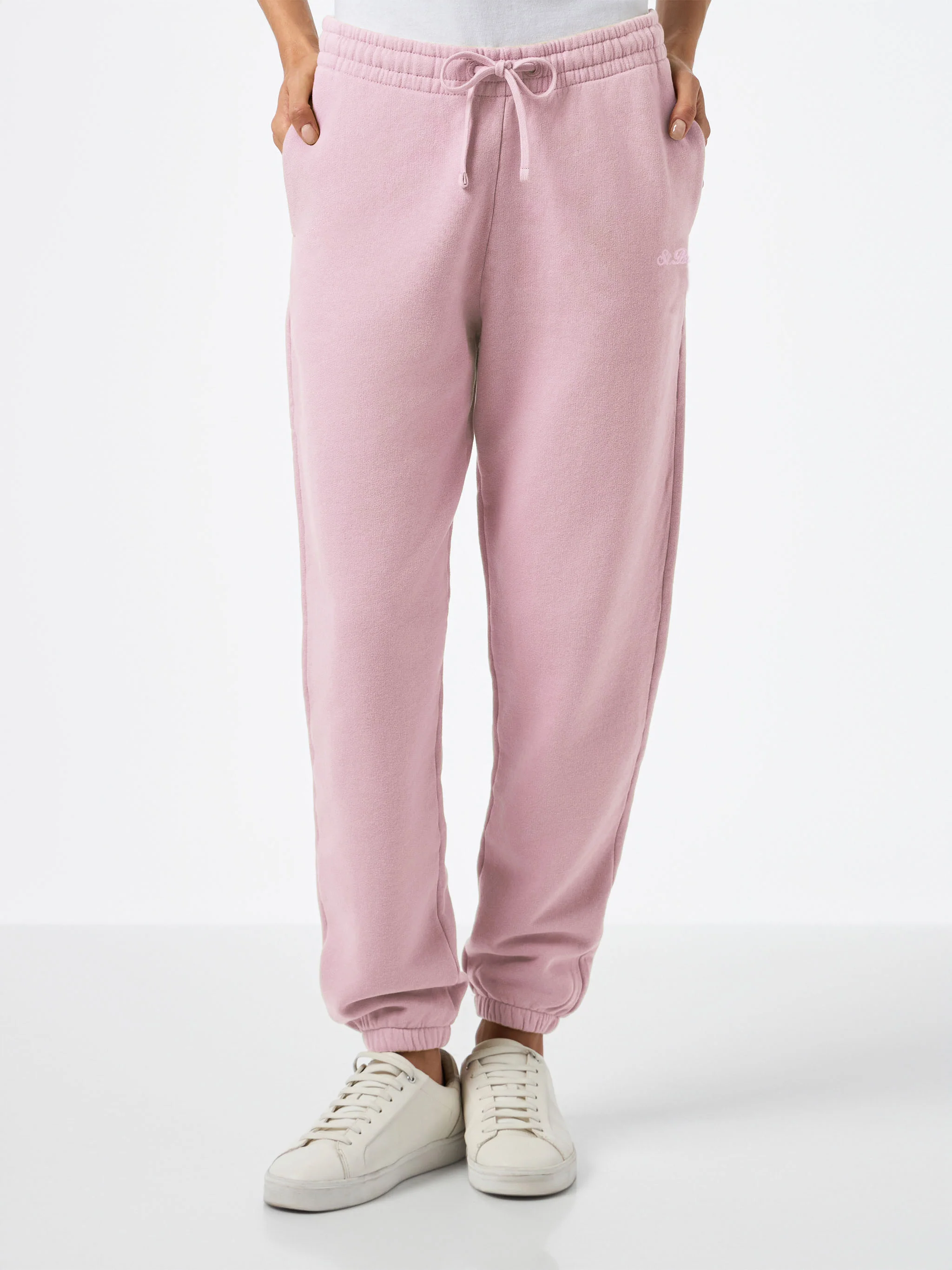 Pantaloni joggers Odalys in pile rosa - Image 2
