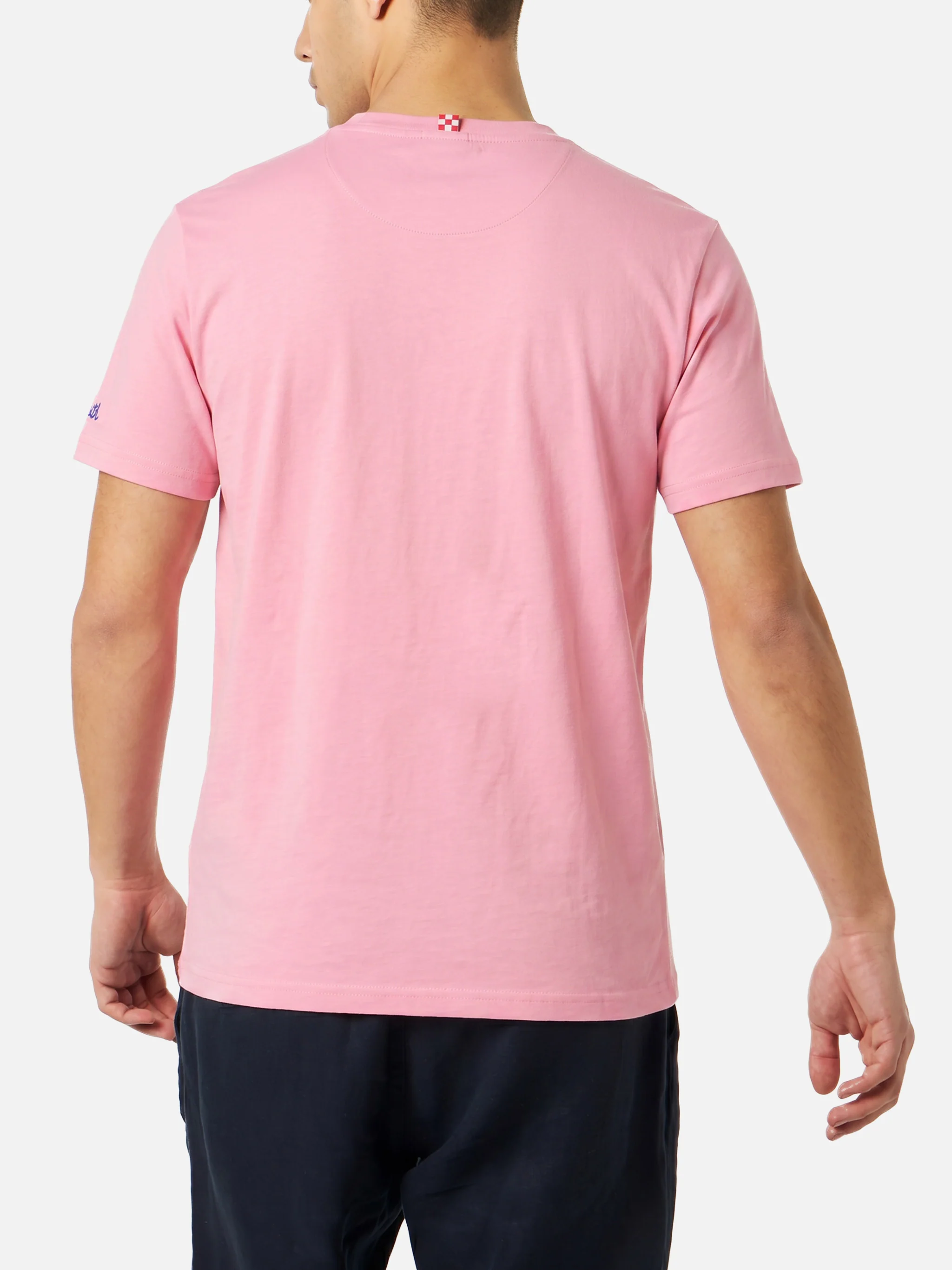 T-shirt Blanche rosa con taschino stampa multicolor | Special Edition - Image 4