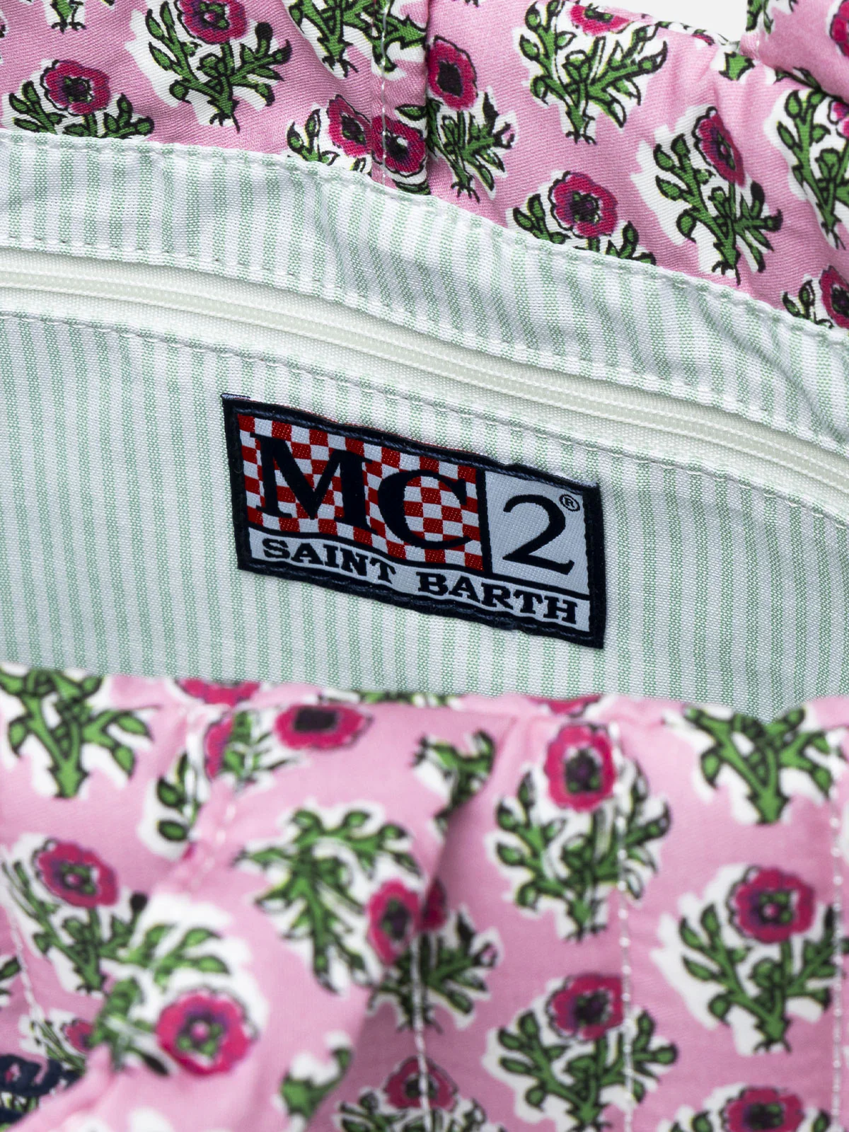 Borsa Soft Tote Mid trapuntata a fiori rosa - Image 6