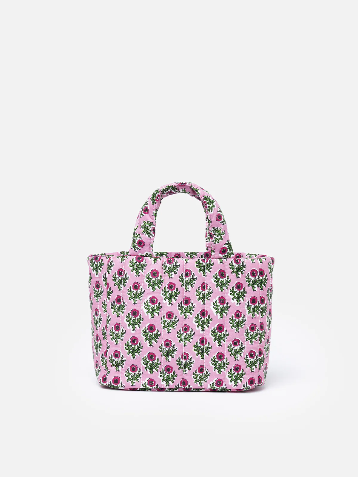 Borsa Soft Tote Mini trapuntata a fiori rosa - Image 4