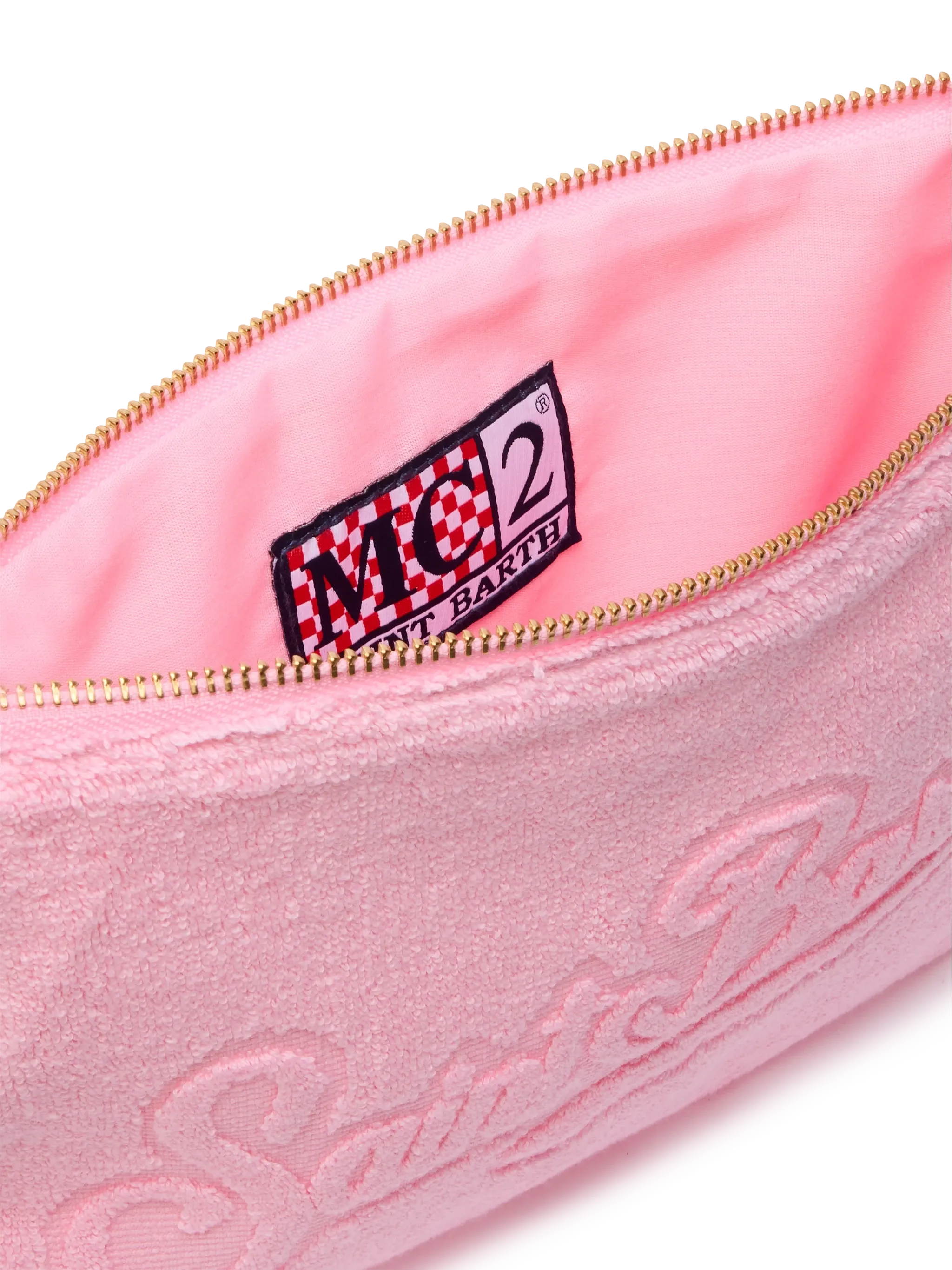 Pochette Pareasy rosa con logo Saint Barth in jacquard - Image 4