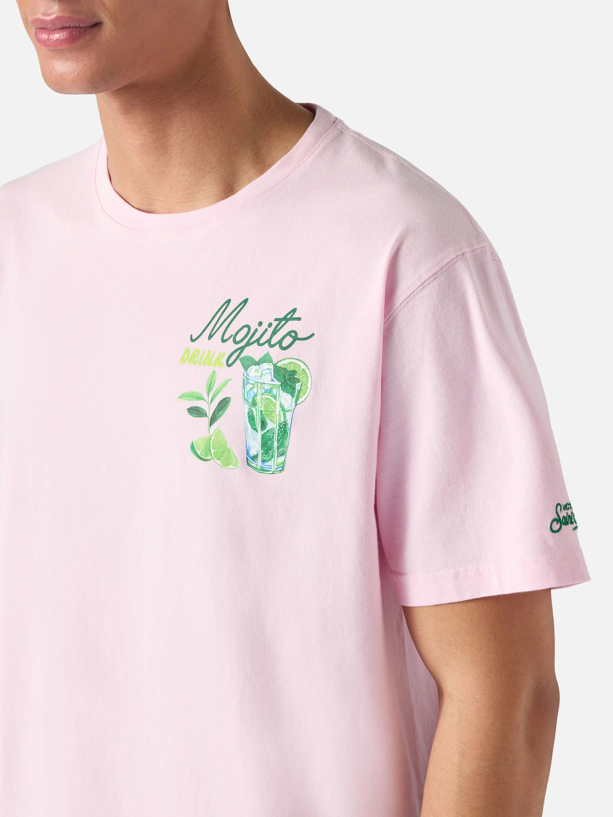 T-shirt Portland rosa con illustrazione MoJito Drink - Image 2