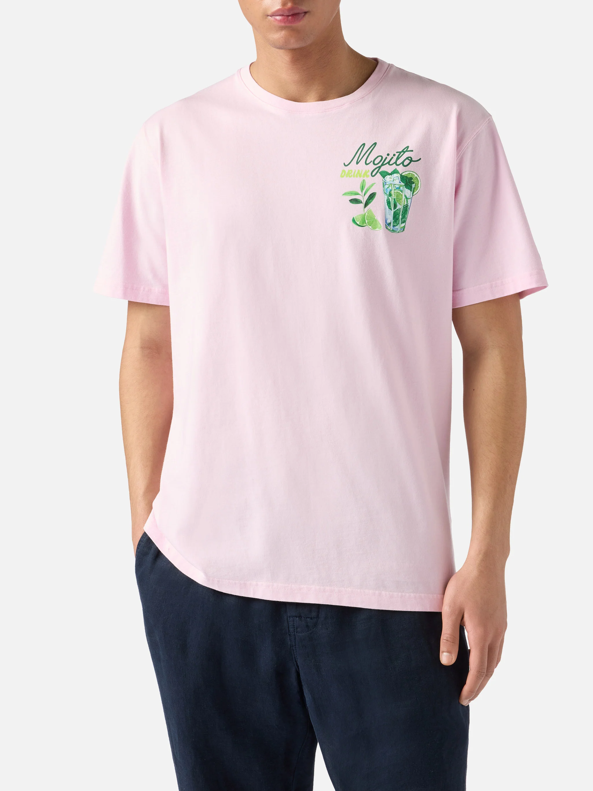 T-shirt Portland rosa con illustrazione MoJito Drink - Image 3
