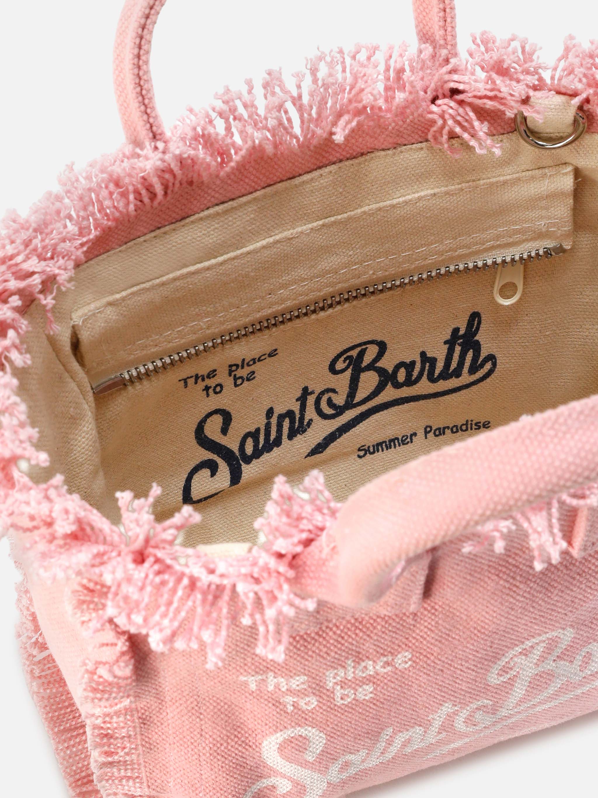 Borsa Vanity mini in canvas rosa tinta unita - Image 4