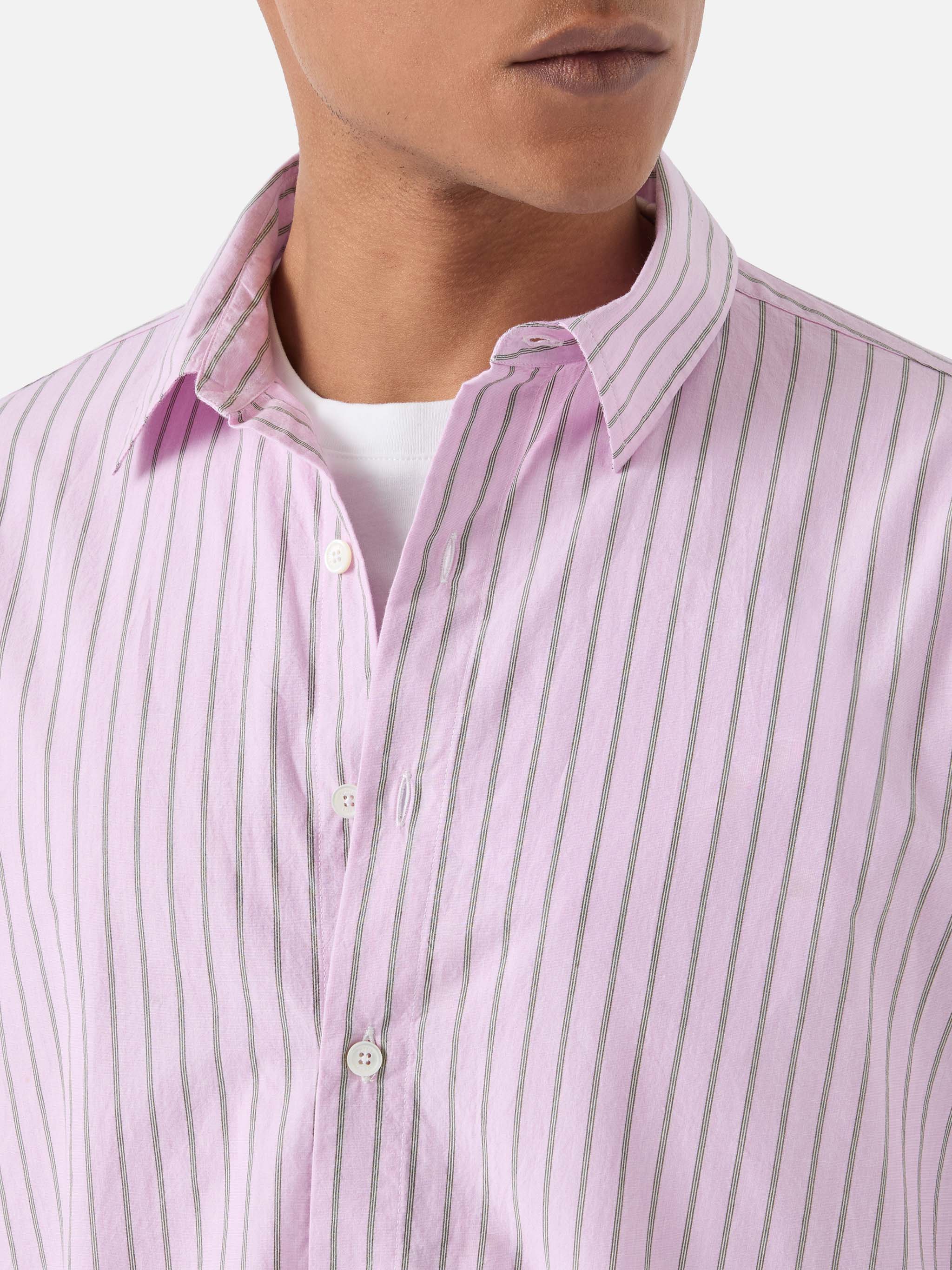 Camicia Levanzo in cotone a righe rosa - Image 2