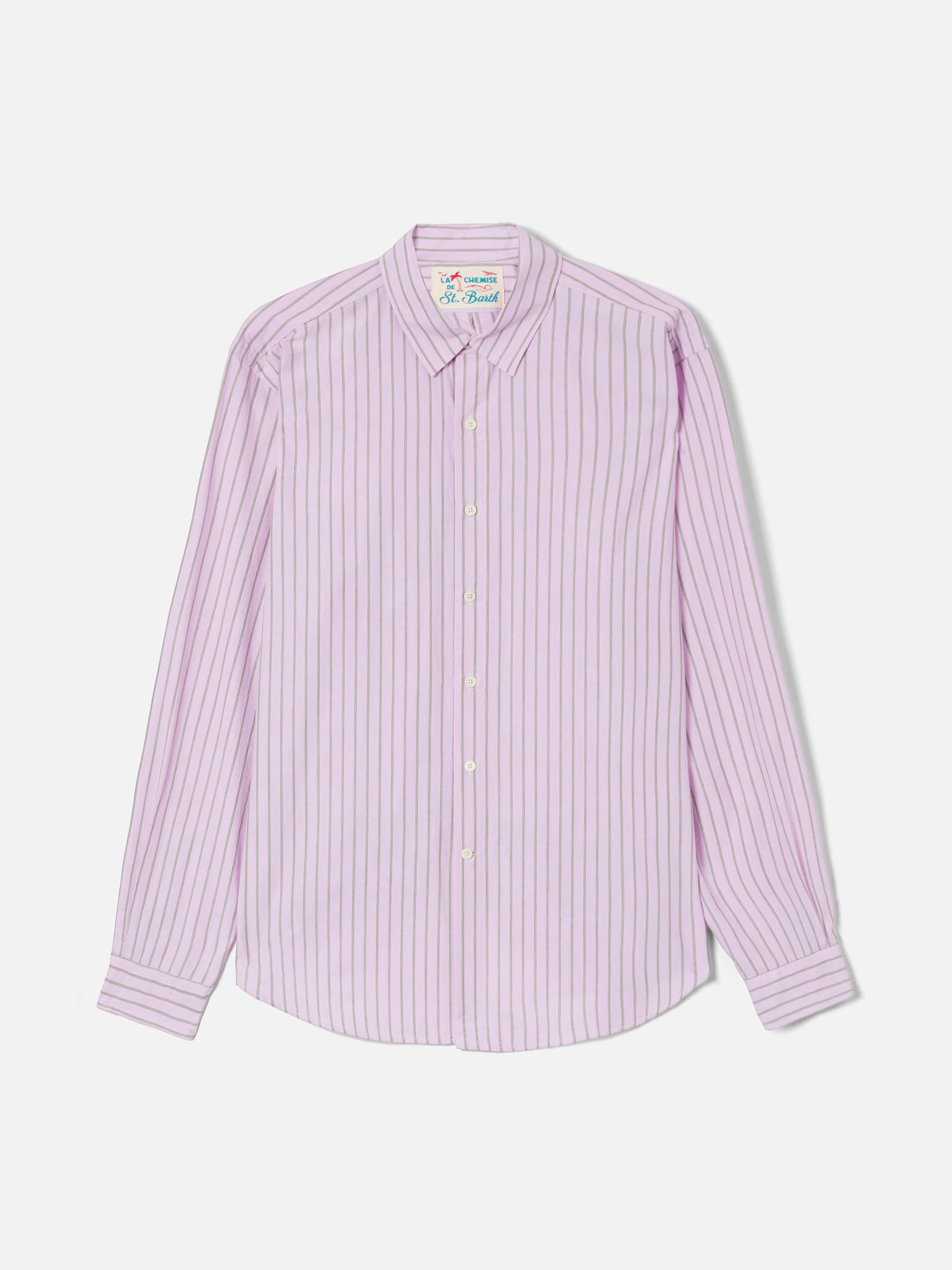 Camicia Levanzo in cotone a righe rosa - Image 5