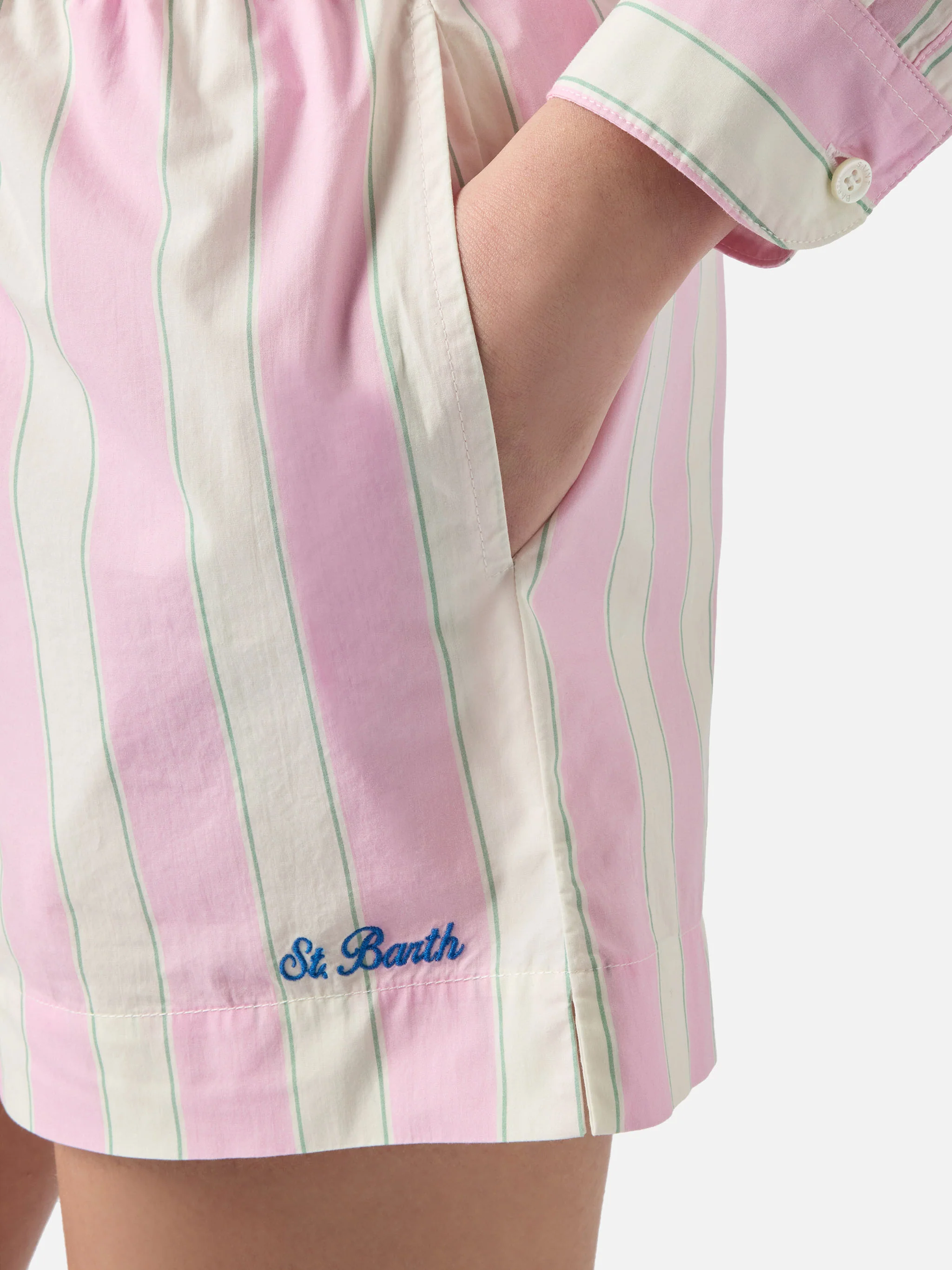 Shorts Meave in cotone a righe rosa - Image 4