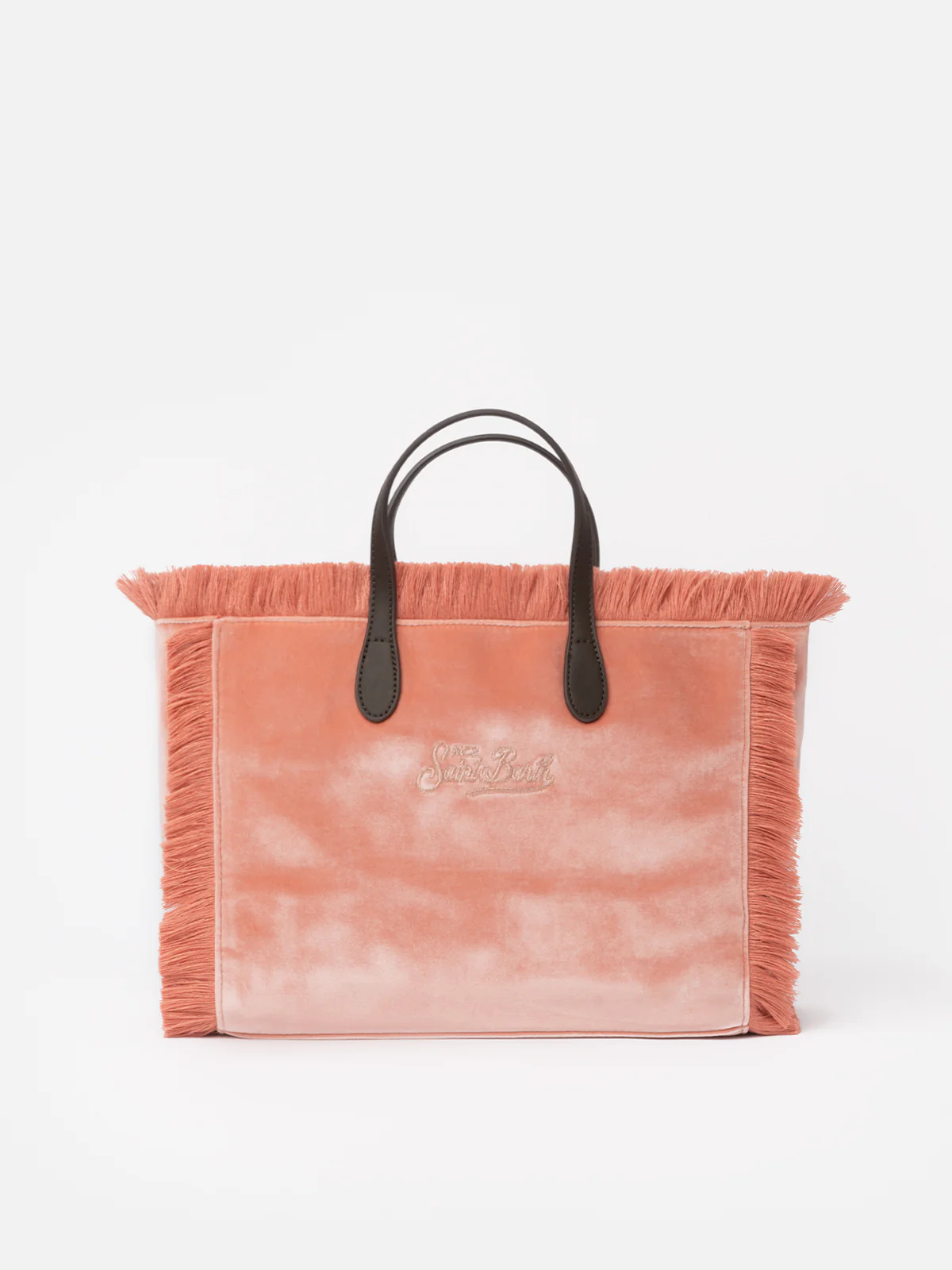 Borsa Colette in velluto rosa con logo in strass - Image 5