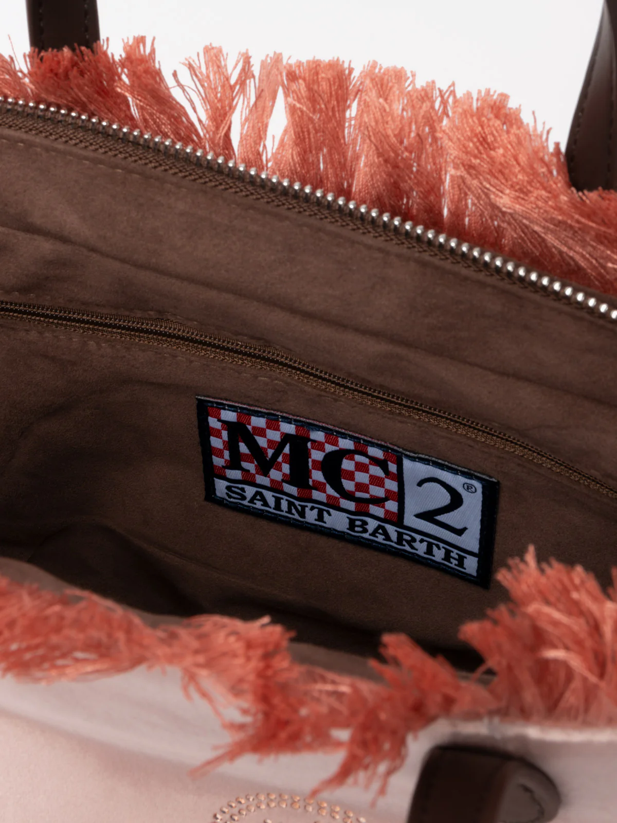Borsa Colette in velluto rosa con logo in strass - Image 6