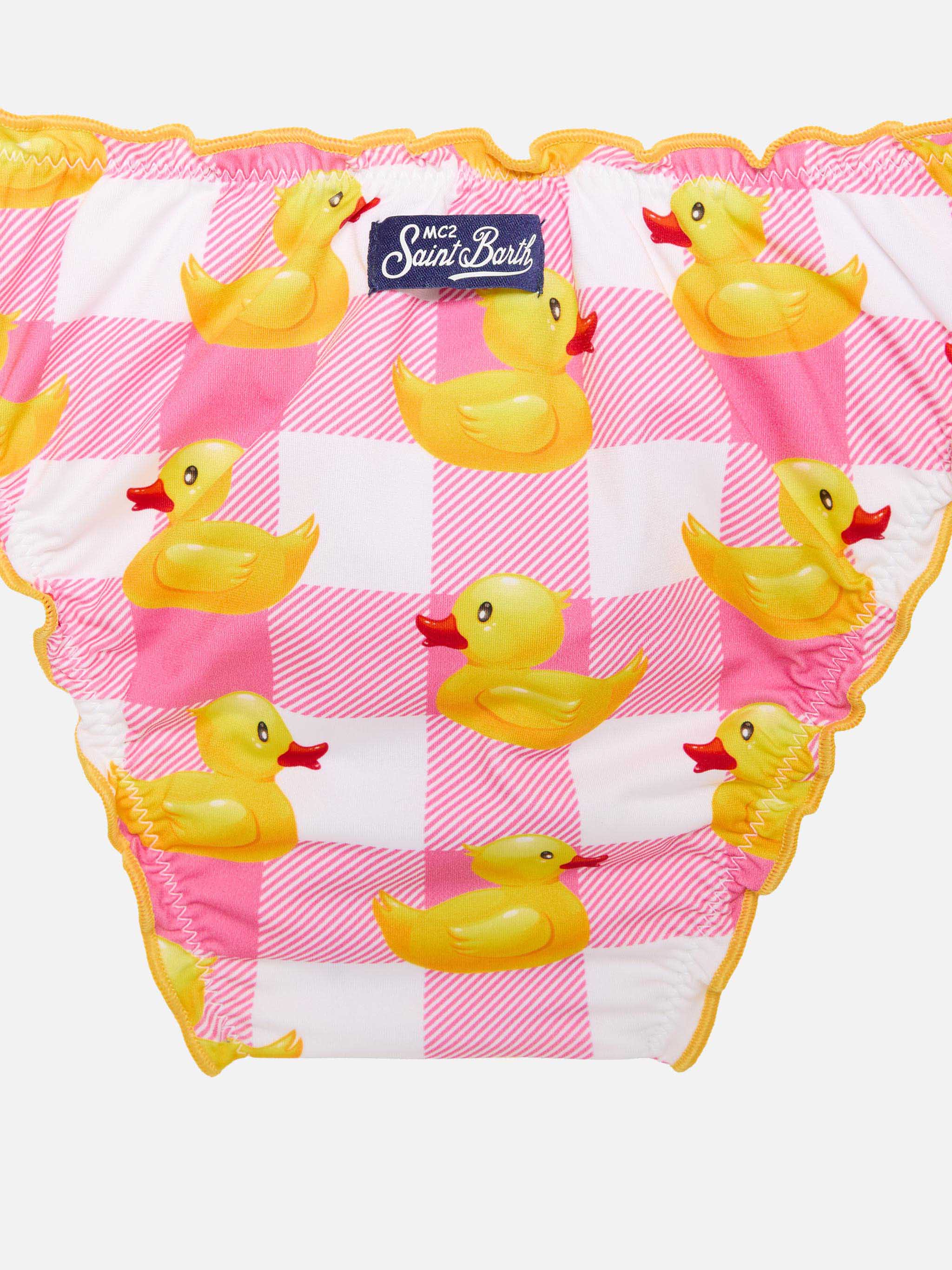 Bikini da bambina rosa vichy e papere - Image 3