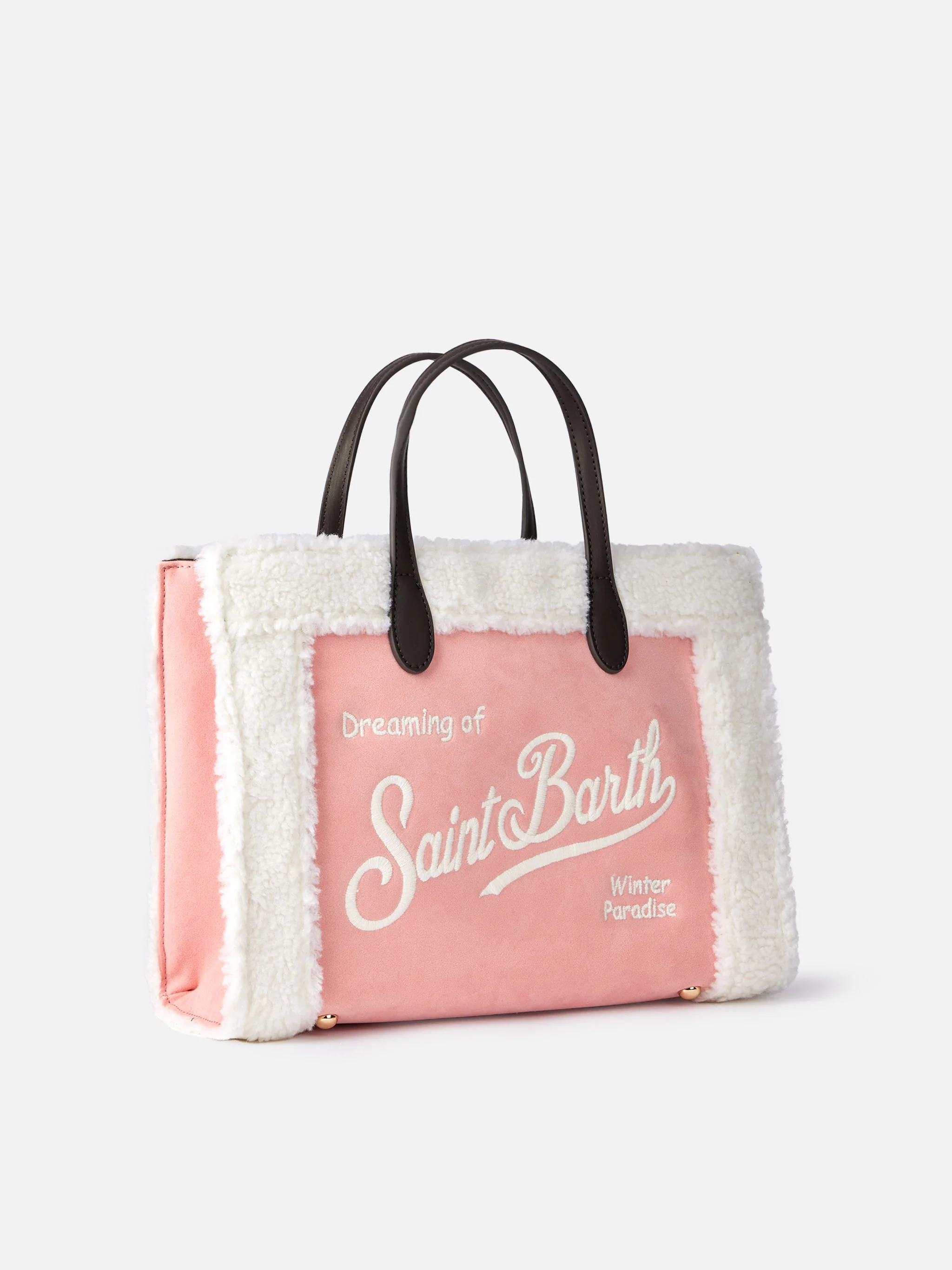 Borsa Vivian rosa con dettagli in sherpa - Image 4