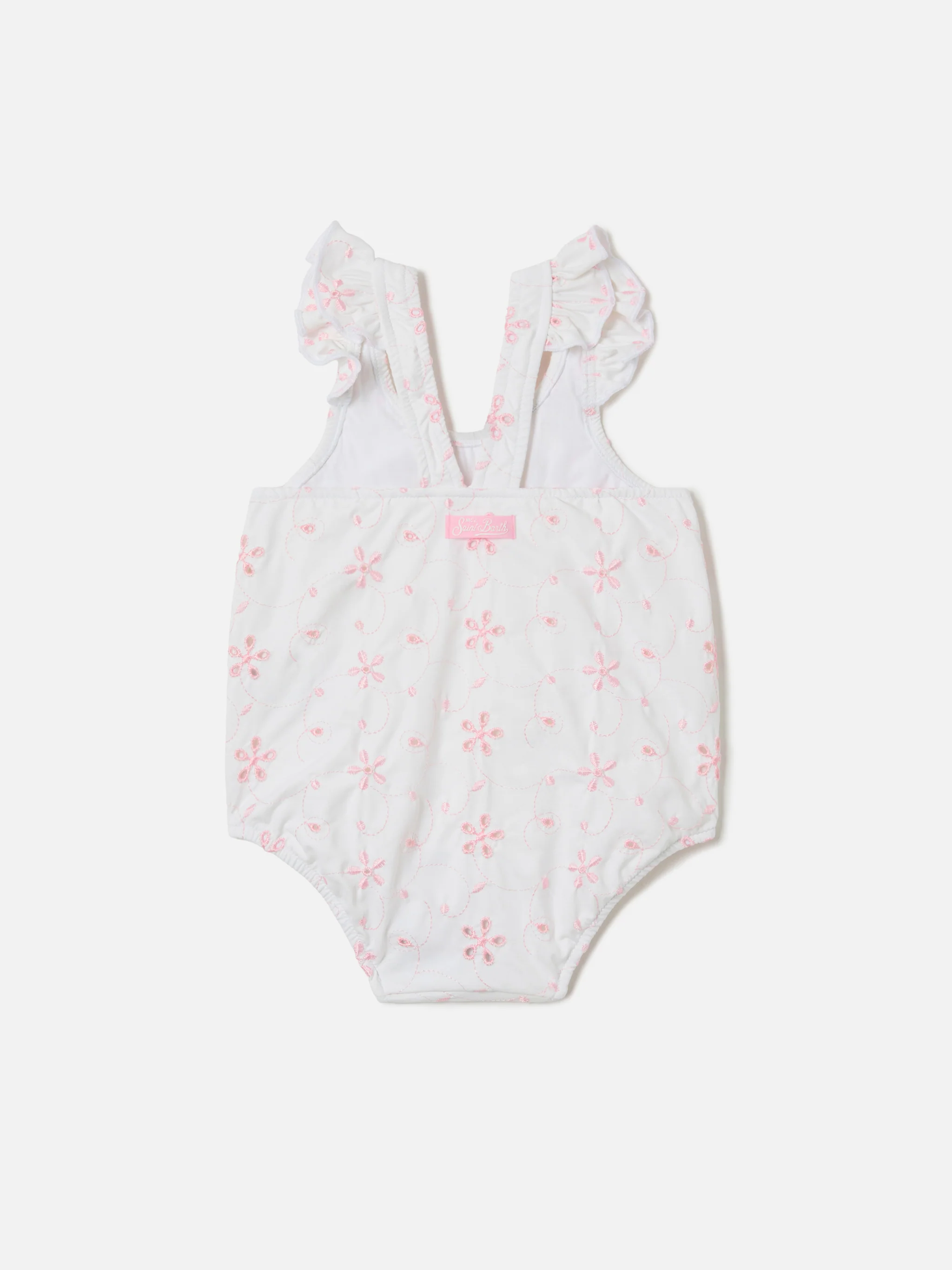 Costume intero Pinkie in sangallo ricamato rosa - Image 2