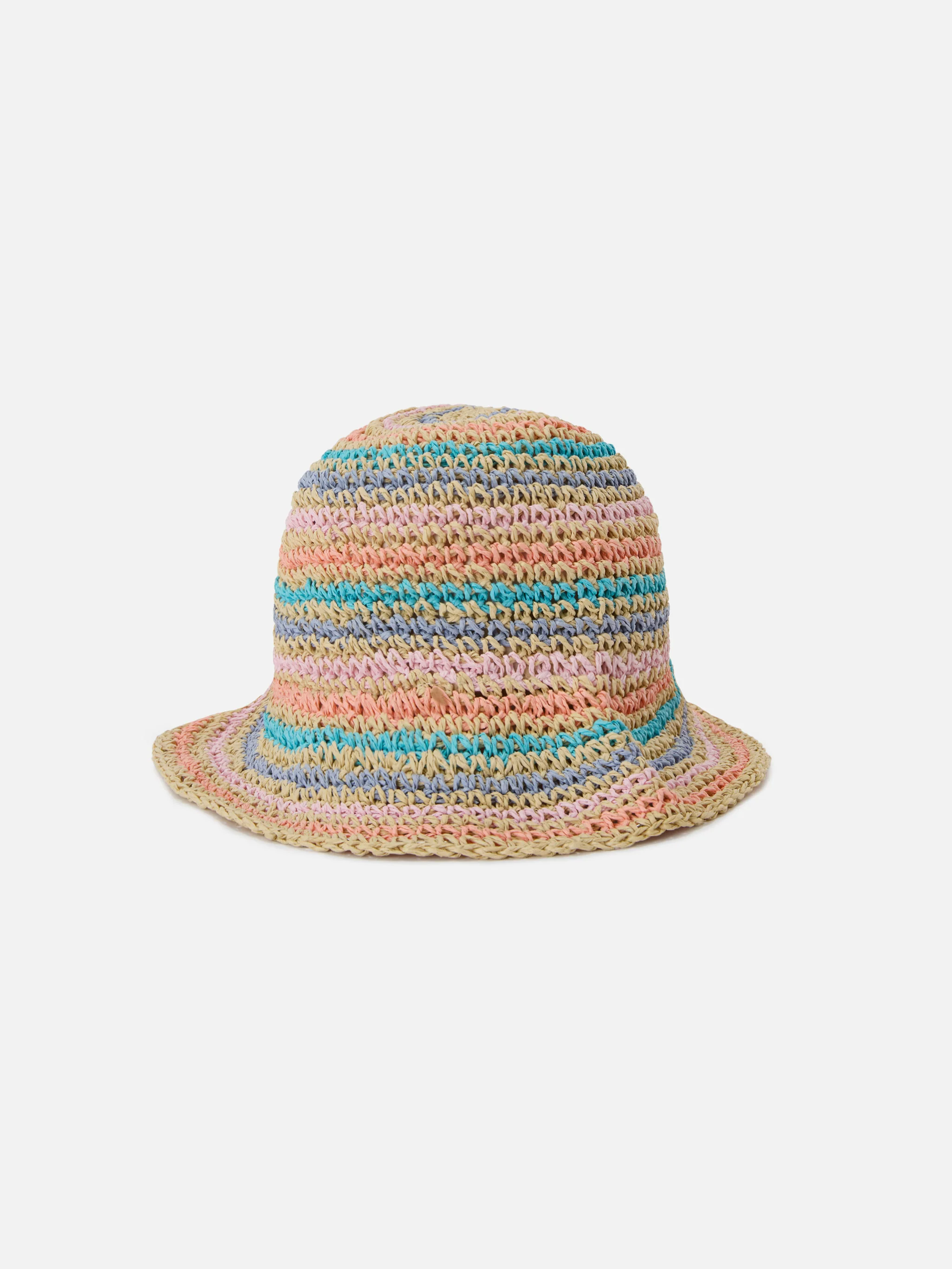 Cappellino Polly bucket hat a righe multicolor con logo ricamato - Image 3
