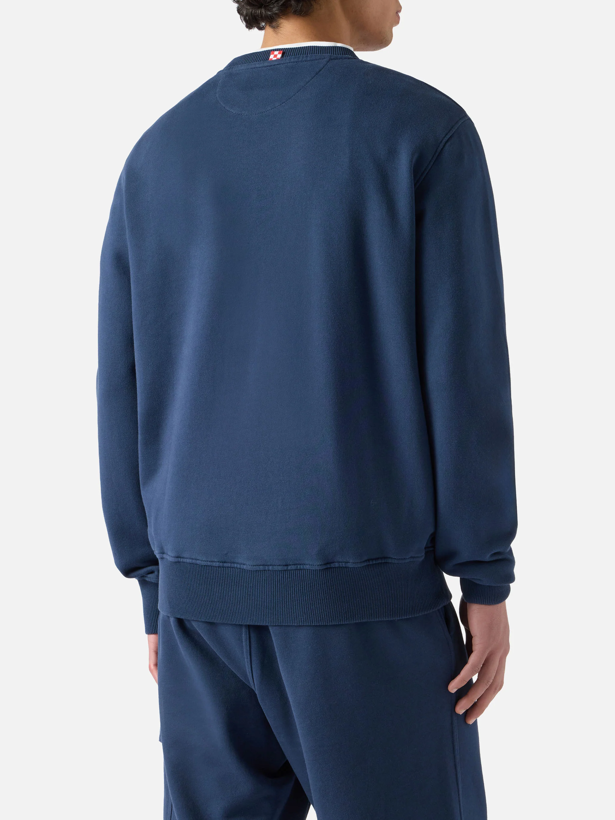 Felpa Ponza blu navy in cotone con ricamo St. Barth - Image 3