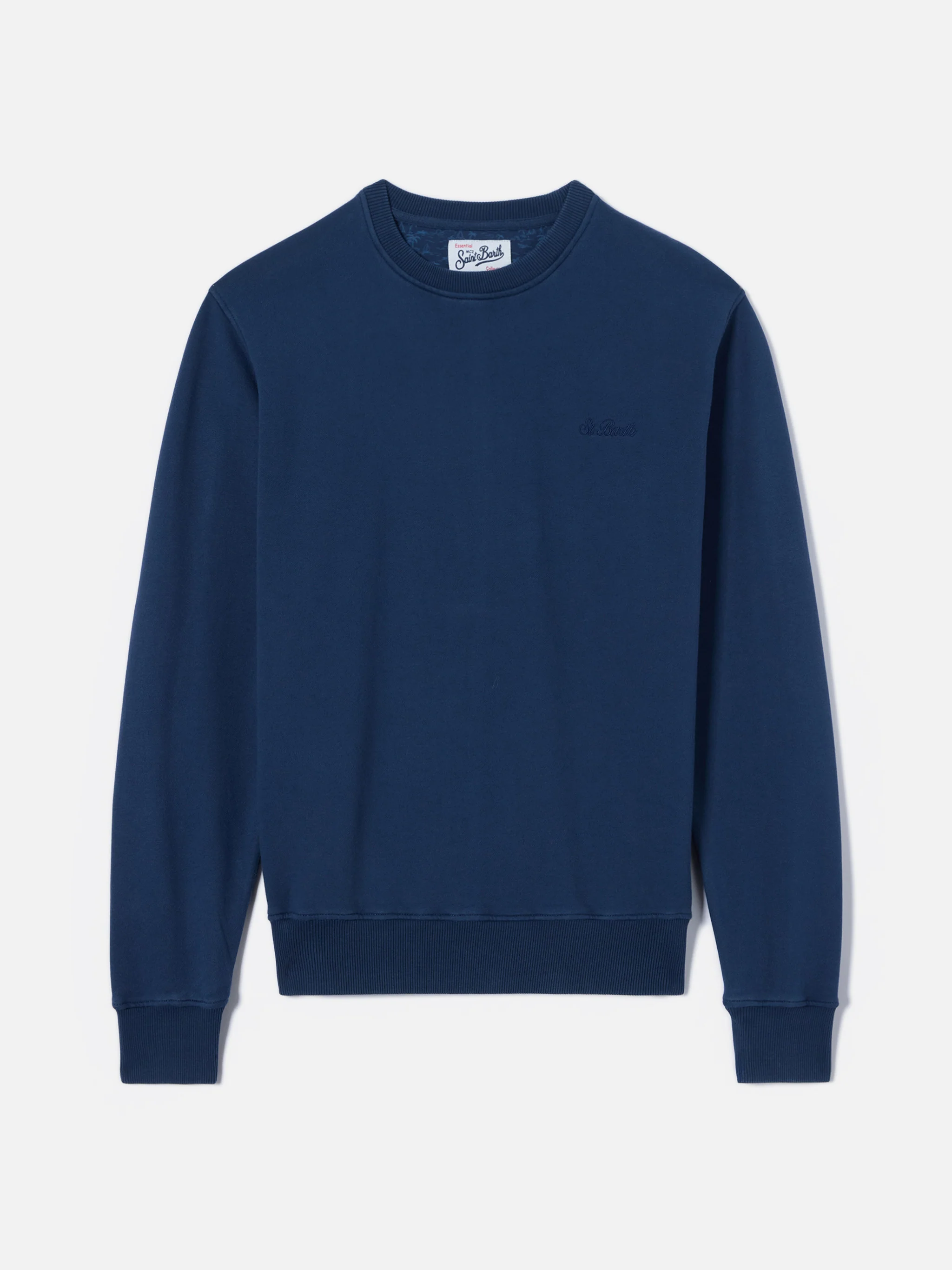 Felpa Ponza blu navy in cotone con ricamo St. Barth - Image 4