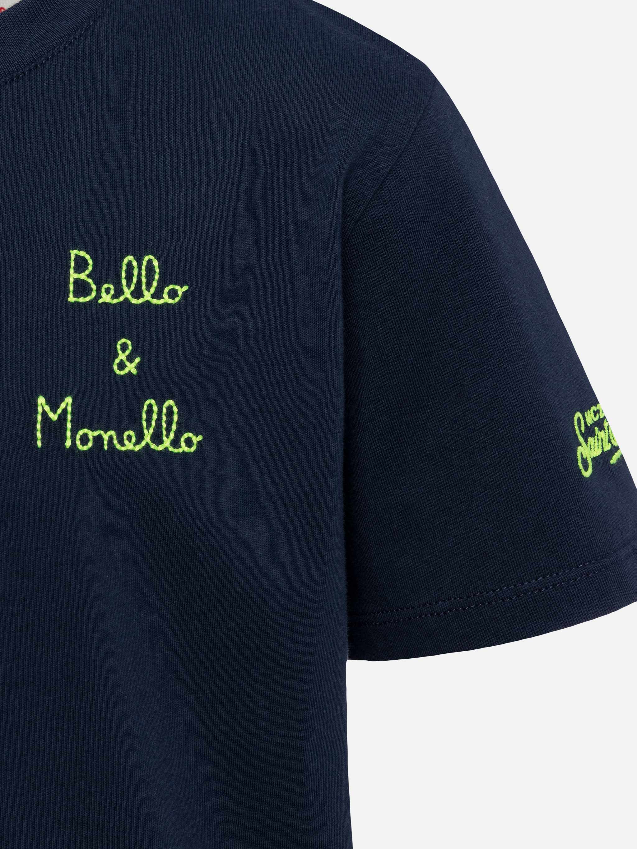 T-shirt Portofino Jr in jersey di cotone con ricamo Bello e Monello - Image 3