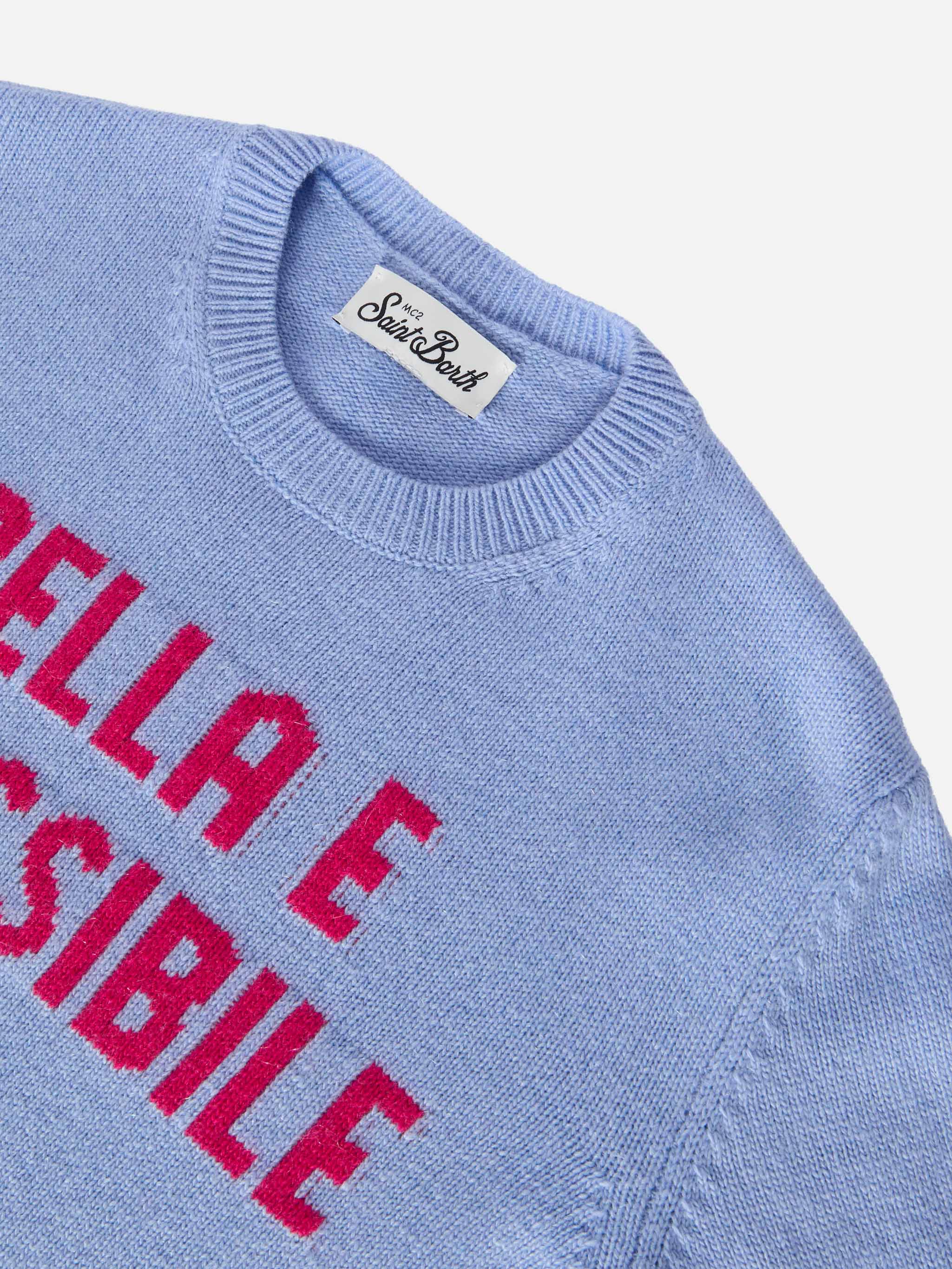 Girocollo Princess in misto cashmere con jacquard Bella e Impossibile - Image 3