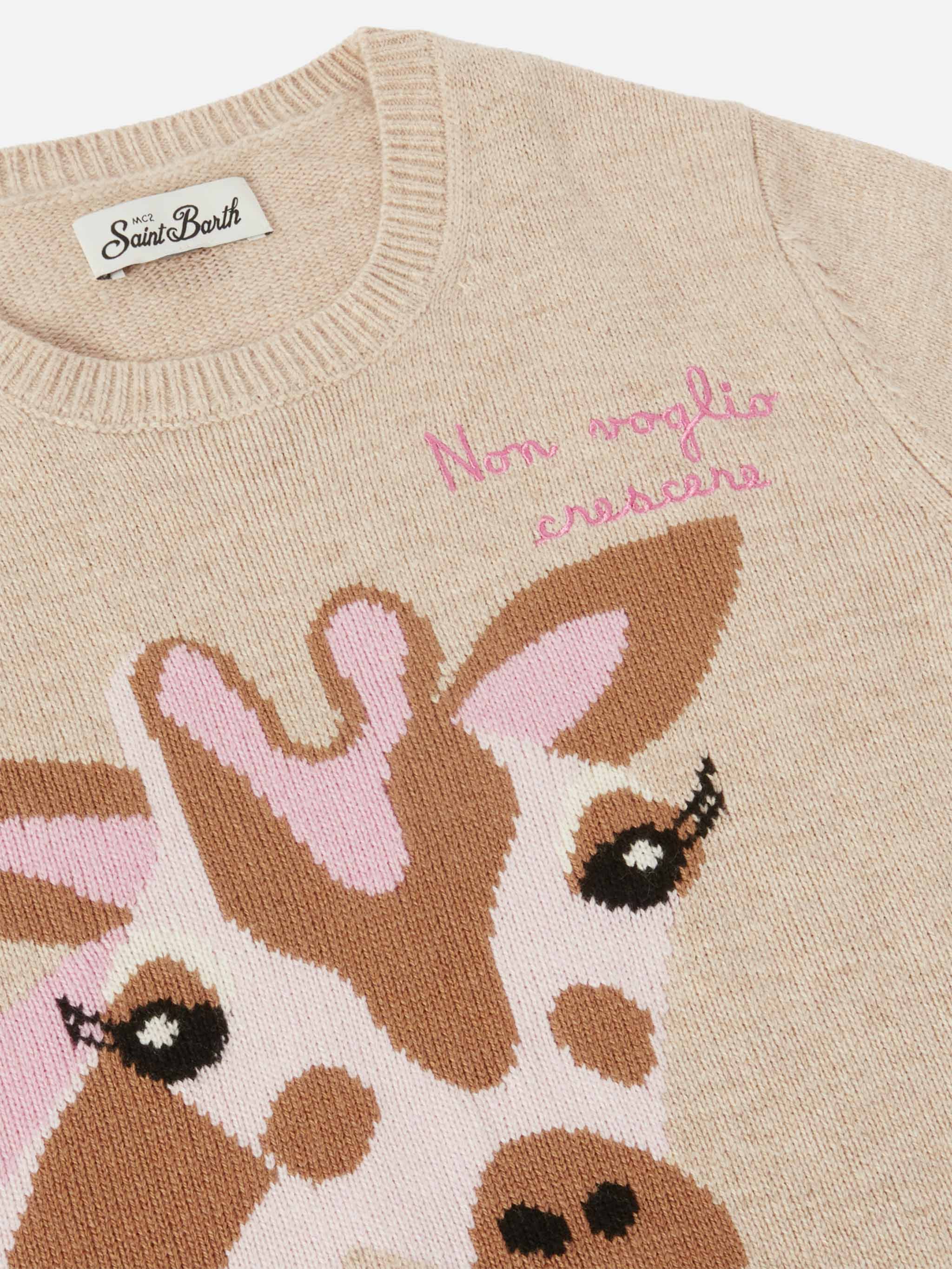 Maglione in misto cashmere Princess con ricamo Non voglio crescere - Image 2