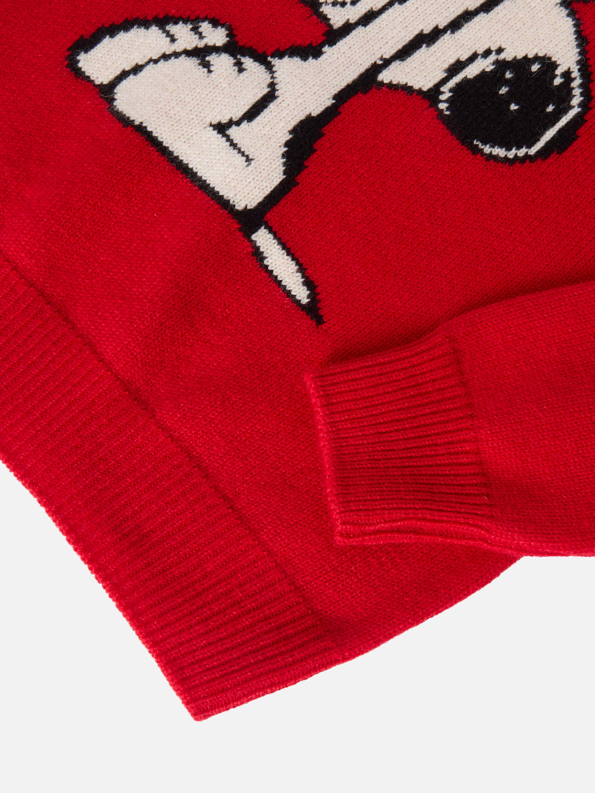 Girocollo Princess in misto cashmere con jacquard Snoopy con applicazione fiocco velluto | PEANUTS SPECIAL EDITION - Image 4