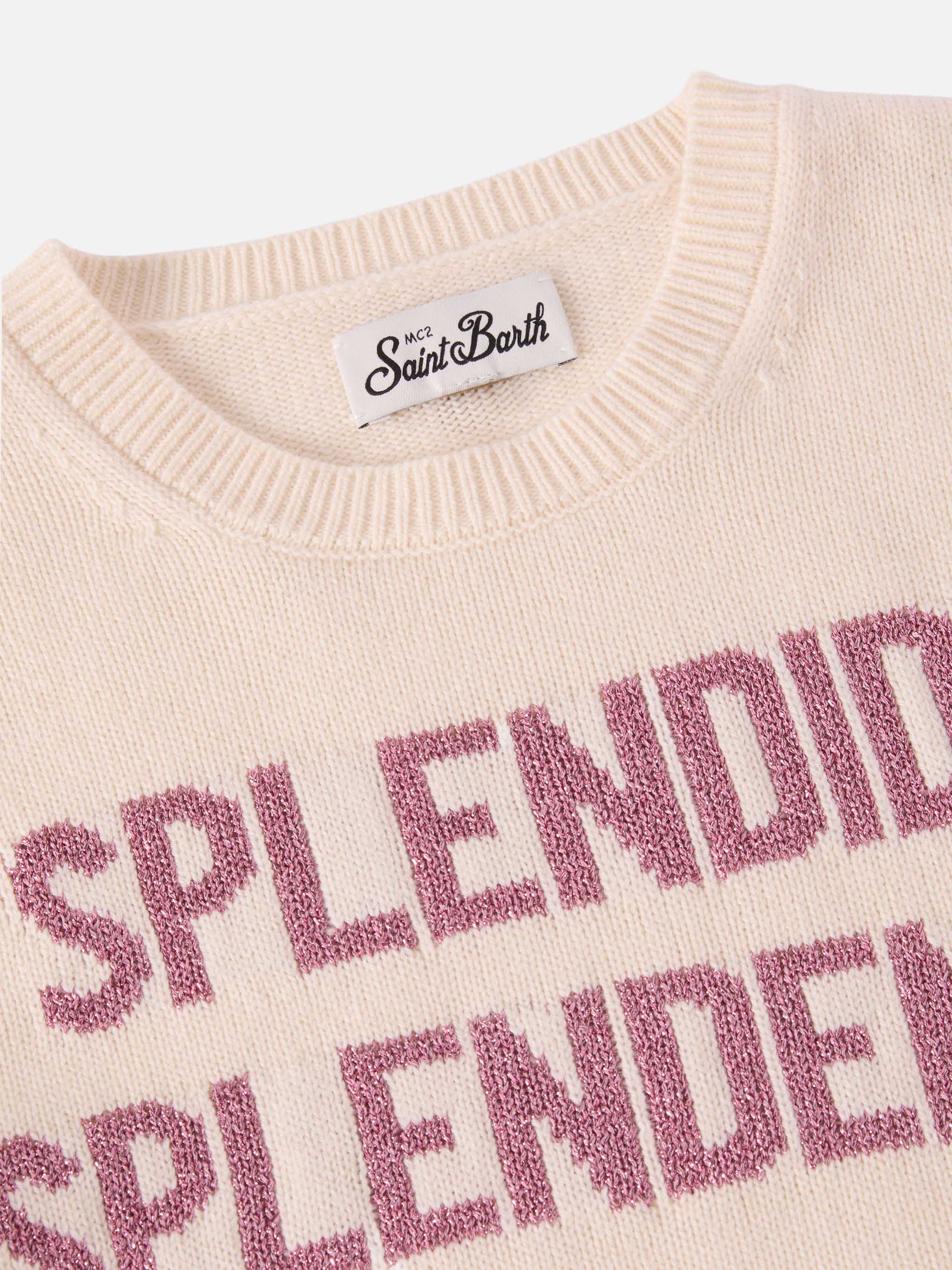 Girocollo Princess in misto cashmere con jacquard lurex Splendida Splendente - Image 2
