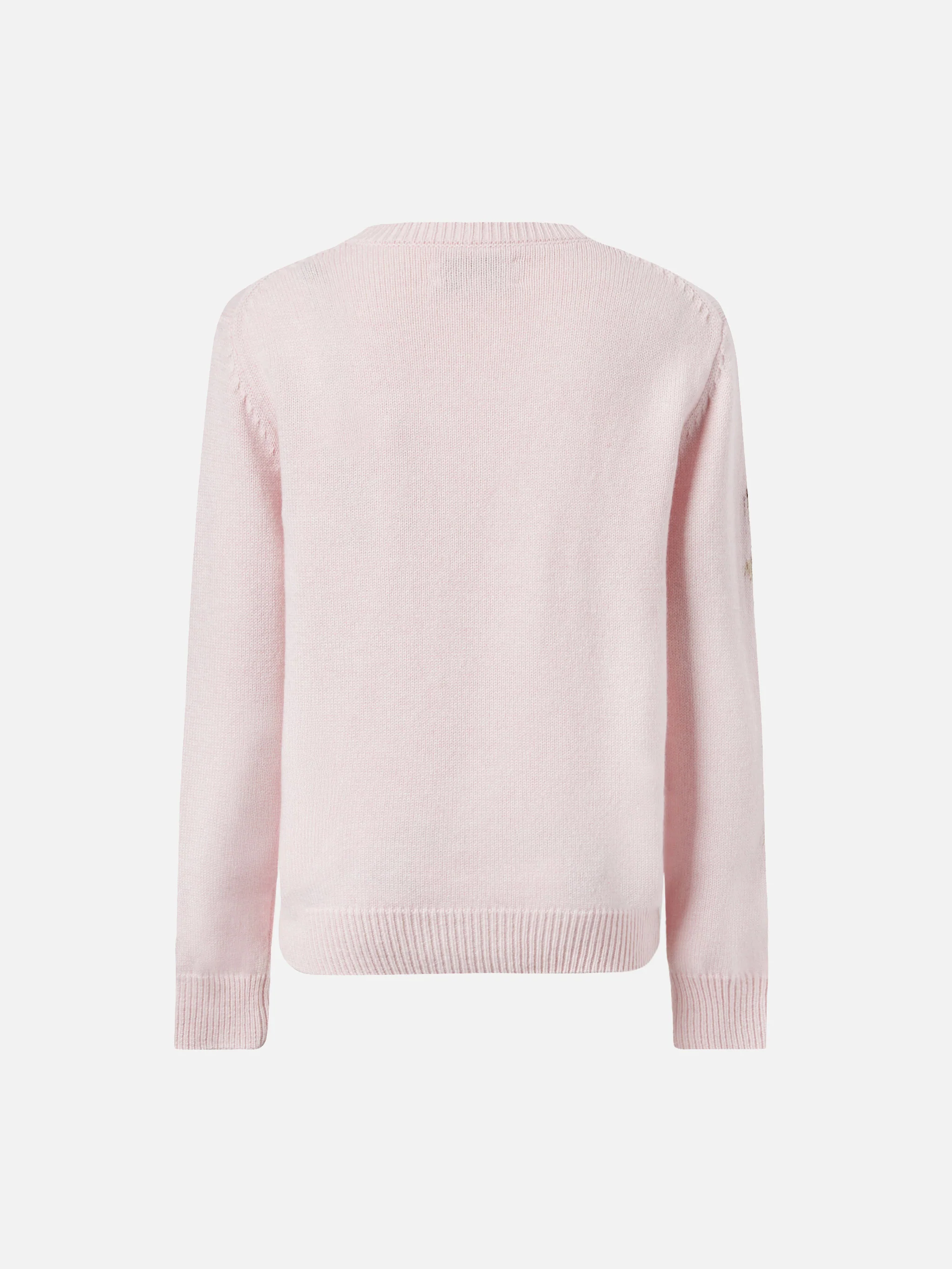 Girocollo Princess in misto cashmere con jacquard orsetti e applicazioni fiocchi - Image 3