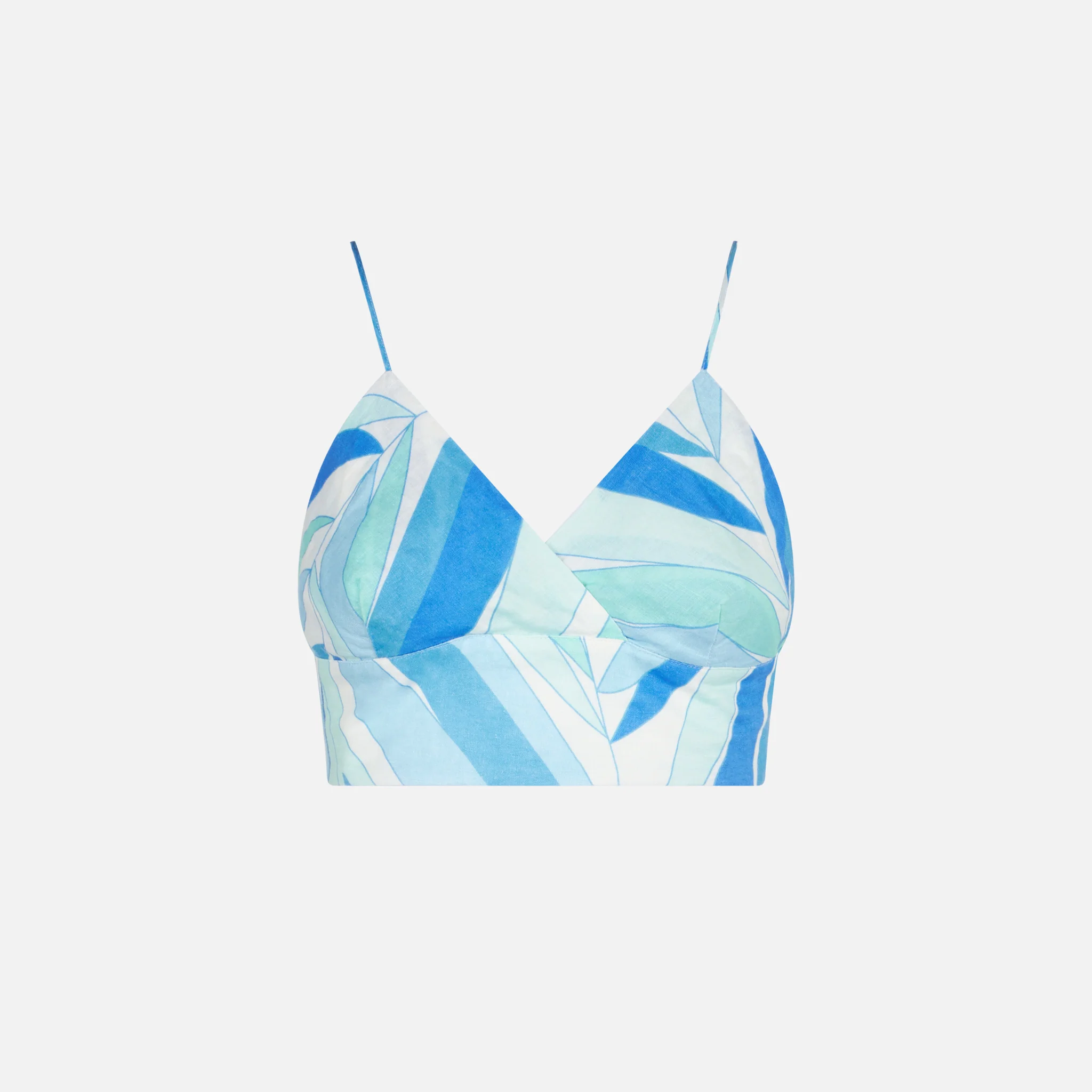 Top a bralette in lino stampato - Image 4